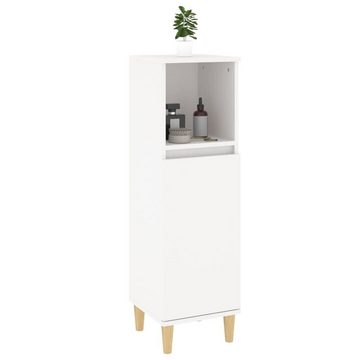vidaXL Badezimmer-Set Badschrank Weiß 30x30x100 cm Holzwerkstoff, (1-St)
