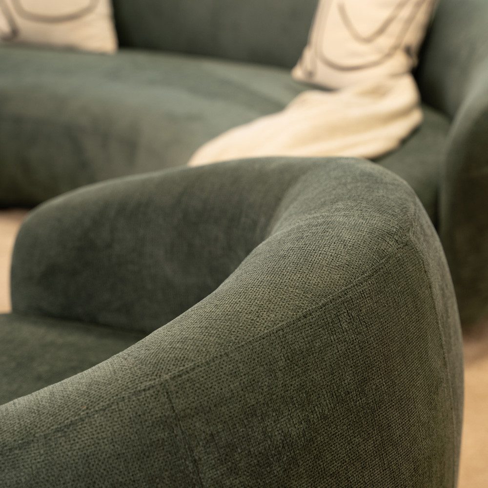 HOME DELUXE Sessel CASARA Webstoff - 99 x 72 x 104 cm, Runder Sessel, Wohnzimmer, Sessel Abgerundeter – Bild 3 von 5