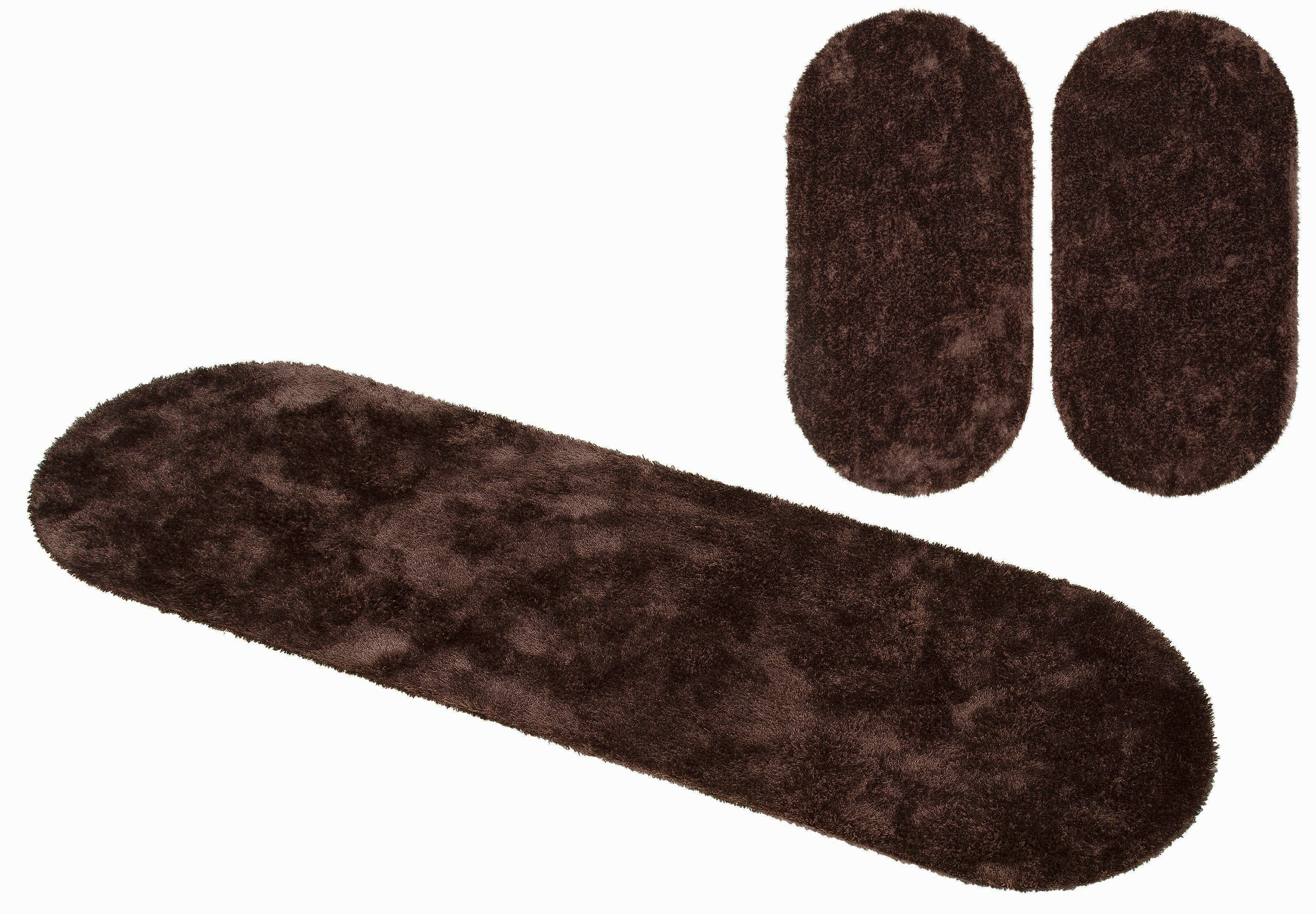 Bruno Banani Hochflor-Bettumrandung Dana Teppich, Kundenliebling, Höhe 30 mm, (3-tlg), unifarben, Mikrofaser, pflegeleicht, Bettvorleger, Schlafzimmer – Bild 2 von 5