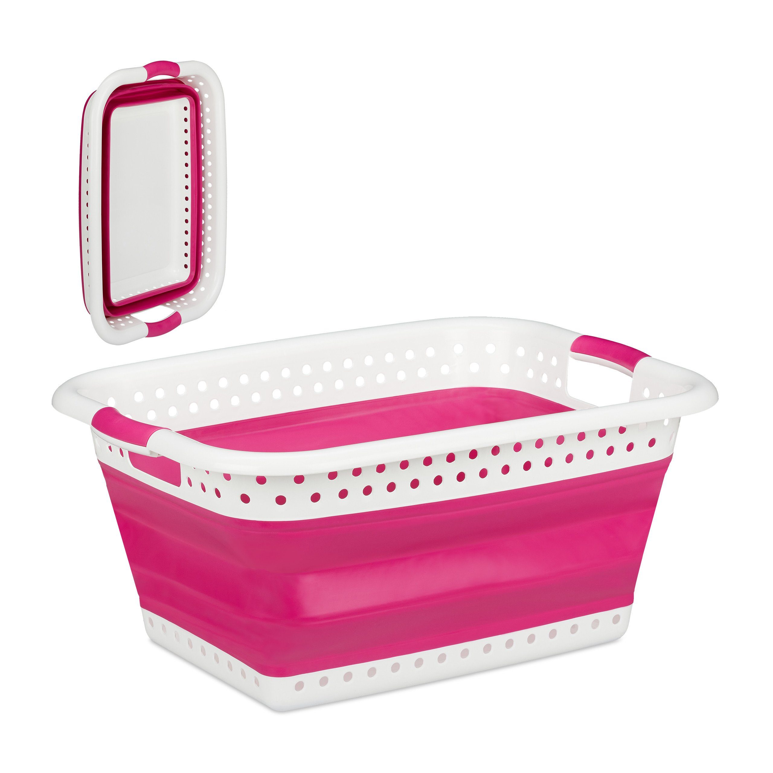 relaxdays Wäschekorb Faltbarer Wäschekorb, Pink günstig online kaufen