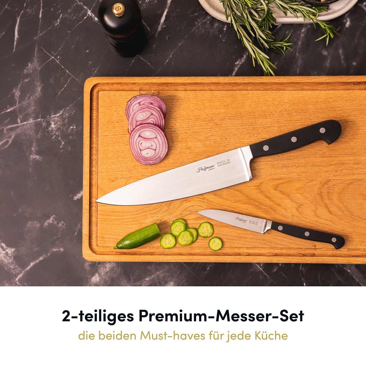 Hoffmann Germany Messer-Set Kochmesser 21 cm & Gemüsemesser 9 cm – Made in Solingen (Set, 2-tlg., 1x Chefmesser 21 cm + 1x Gemüsemesser 9 cm), handgeschmiedet, X50CrMoV15, 58 HRC, Chefmesser + Gemüsemesser