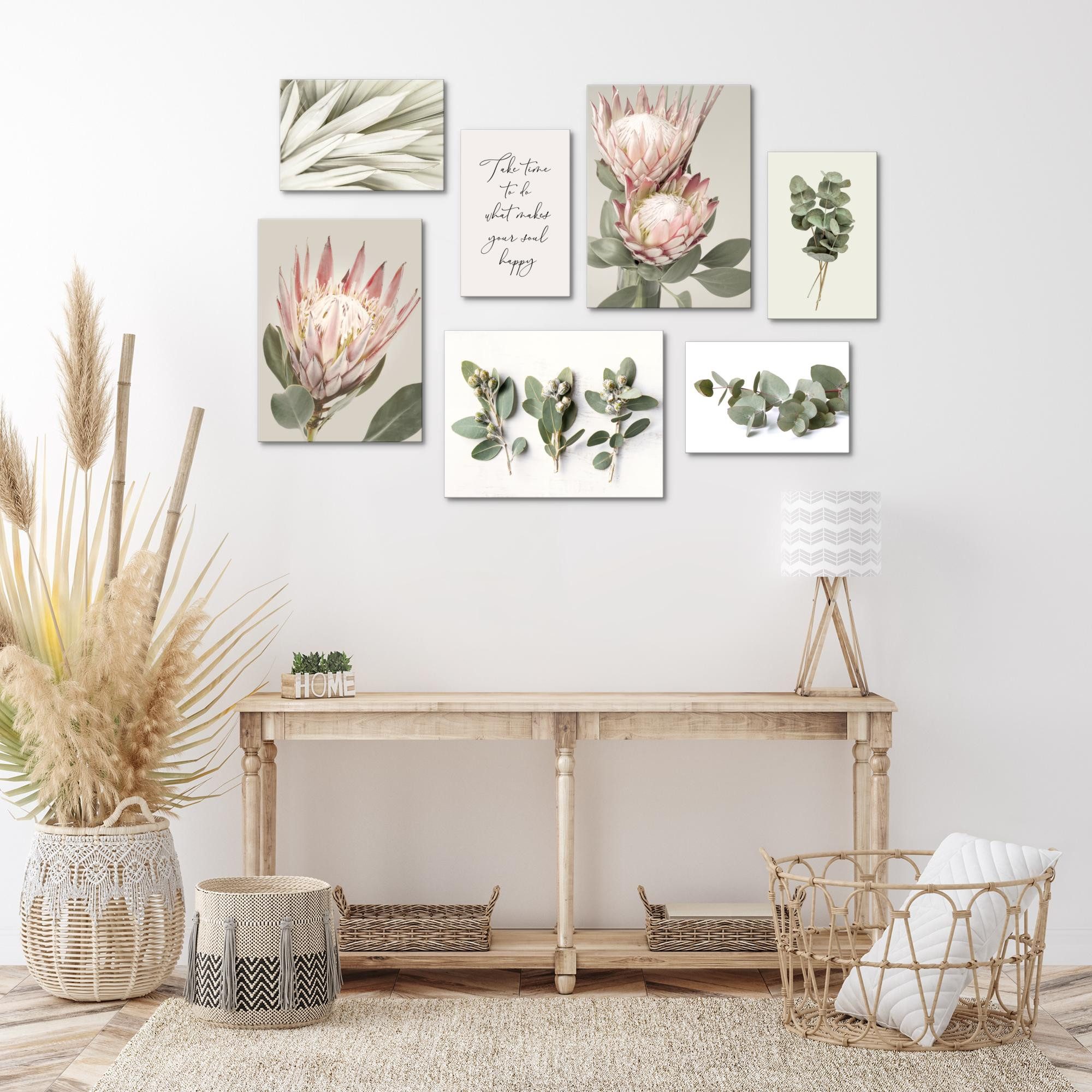 Novart Wandbild Blätter Pflanzen KOMPLETT AUFHÄNGFERTIG günstig online kaufen