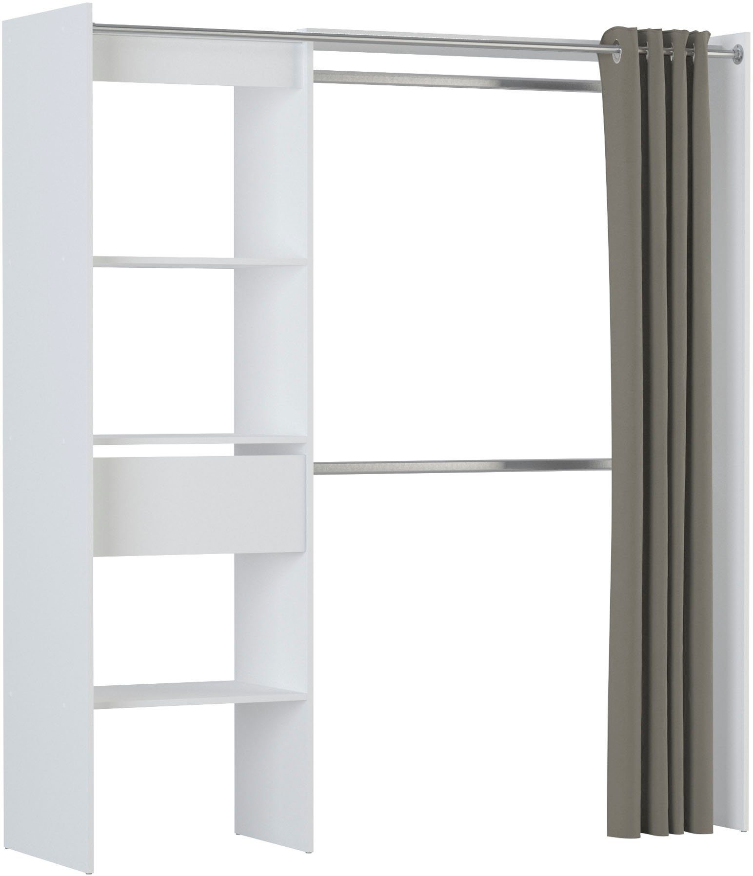 Demeyere GROUP Vorhang-Schrank Chicago variabel in der Breite ca. 114 - 167cm, viel Stauraum und Ablagefläche – Bild 2 von 5