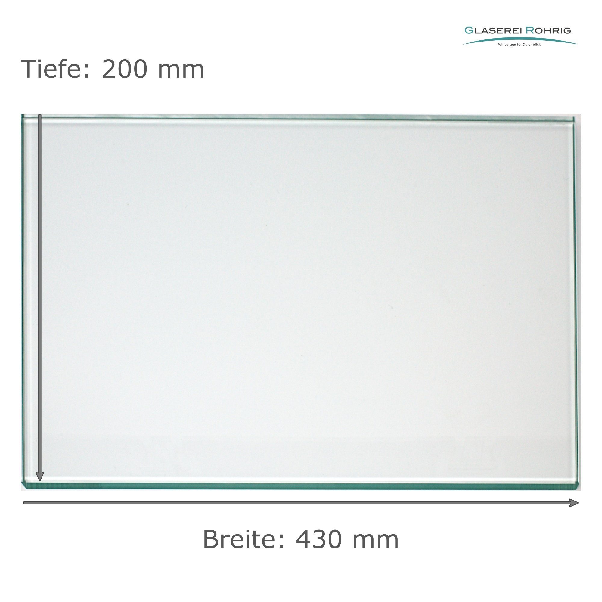 Glaserei Rohrig EUR/qm) (89,96 Kühlschrank Klarglas - mm Viele - 4 Einlegeboden Maße