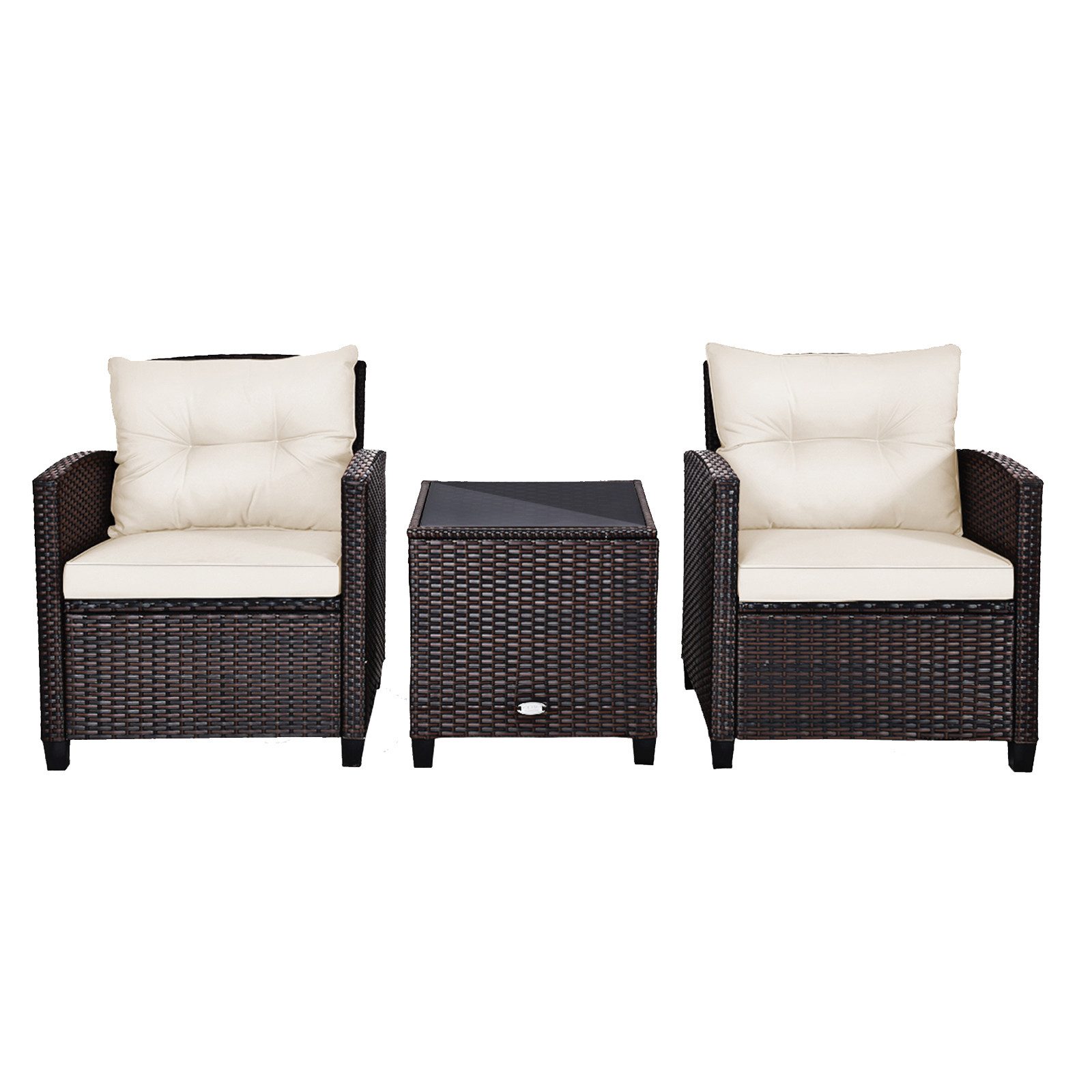 COSTWAY Gartenlounge-Set, (3-tlg., 2 Sessel & günstig online kaufen