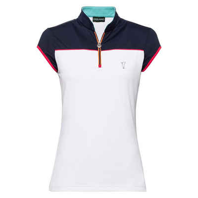 GOLFINO Poloshirt Golfino Vibrant Shot Cap Sleeve Layer Optic White