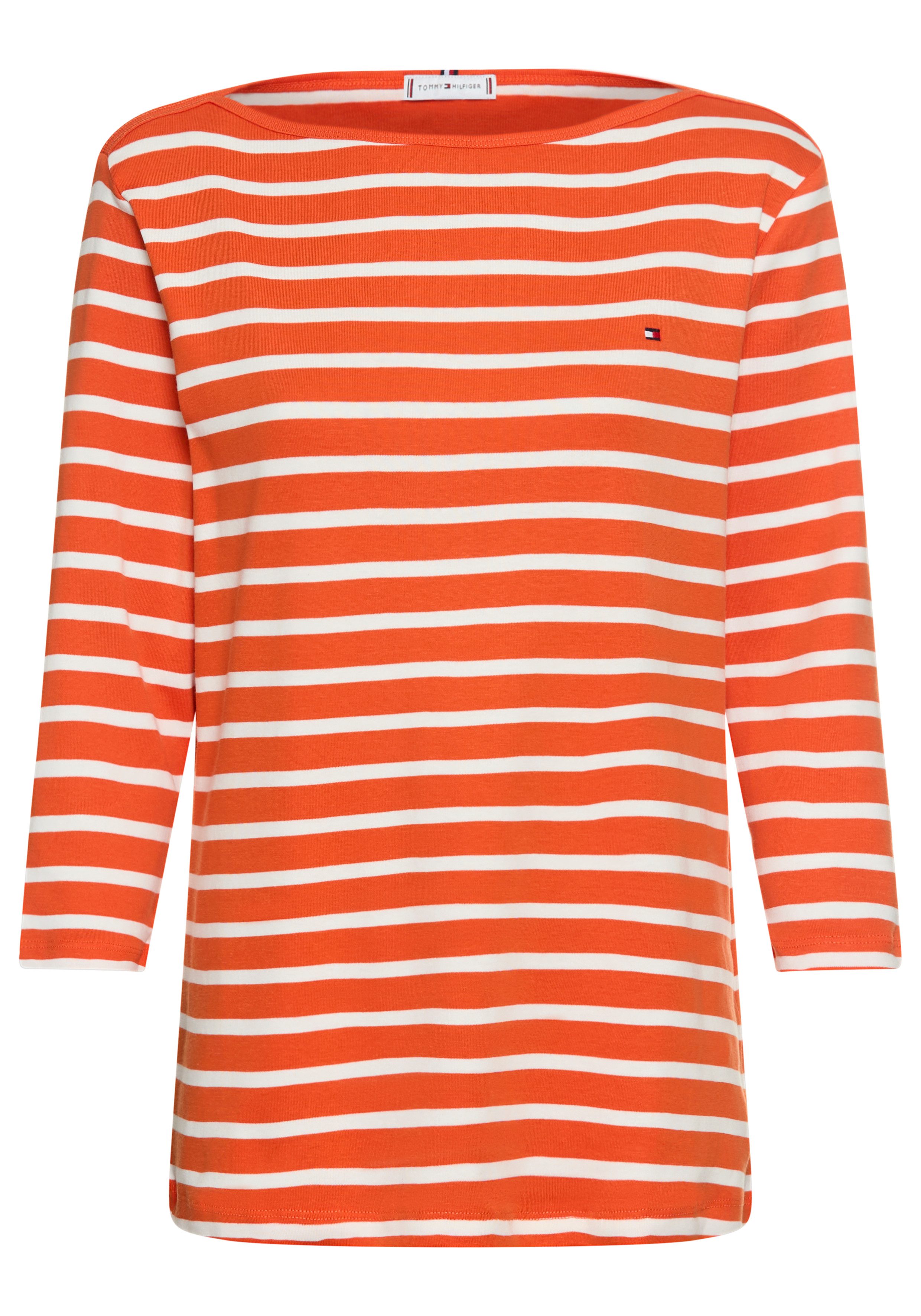 Tommy Hilfiger Curve T-Shirt CRV SLIM CODY BOAT-NK 3/4SLV in Großen Größen, 3/4 Ärmel, Logostickerei