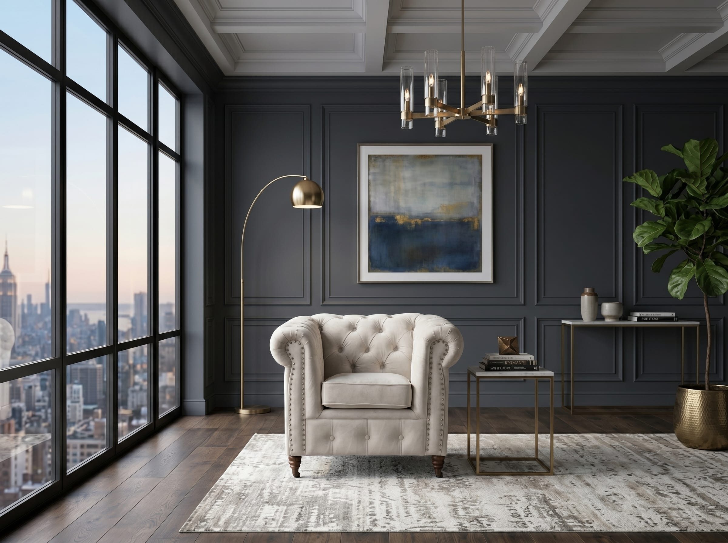 JVmoebel Chesterfield-Sessel Luxuriöser beiger Sessel Chesterfield bequemer Sessel Wohnzimmermöbel (1-St), Made in Europa