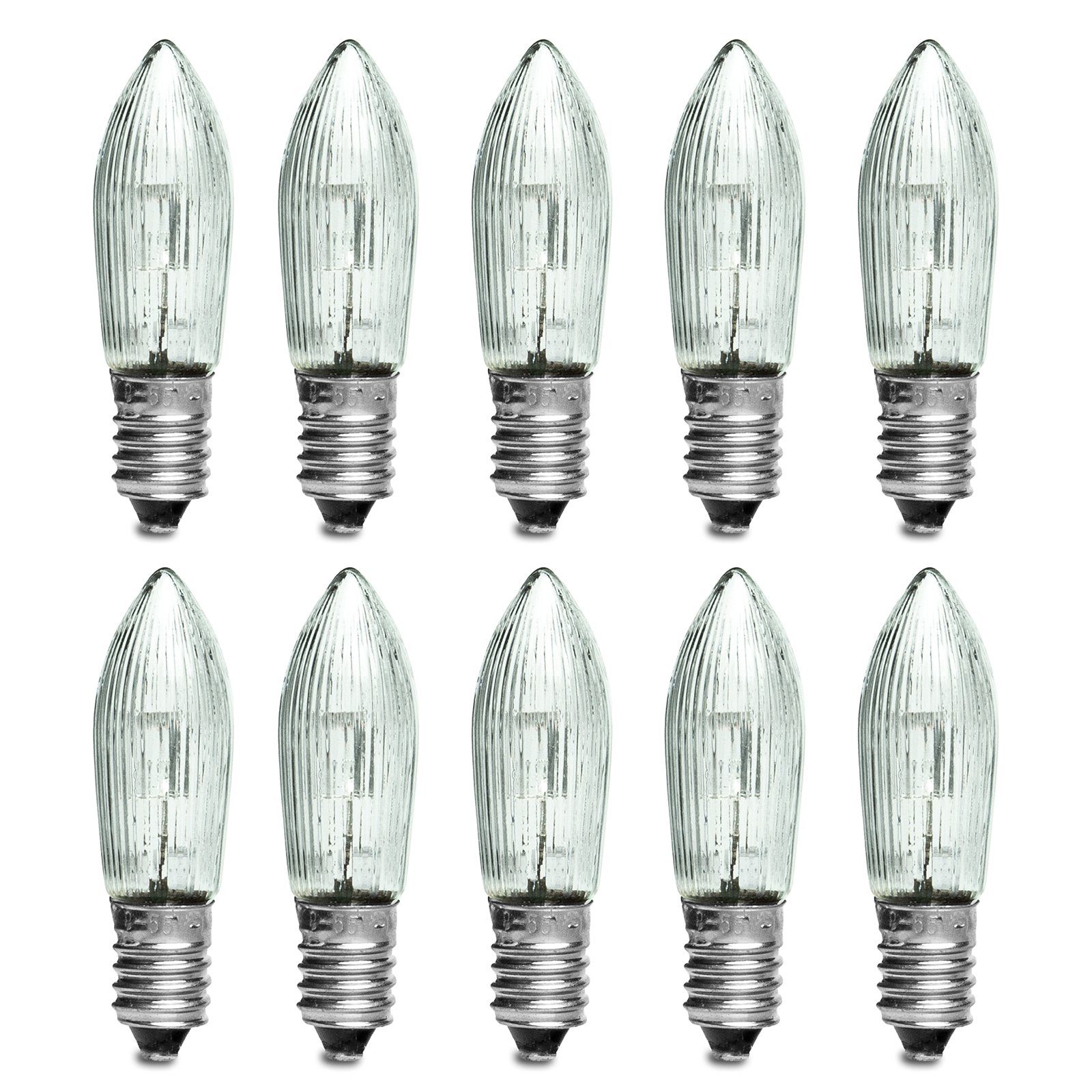 SIKORA Schwibbogen E10 LED Ersatzbirnen 10-55V 0,1W E10 10er Set