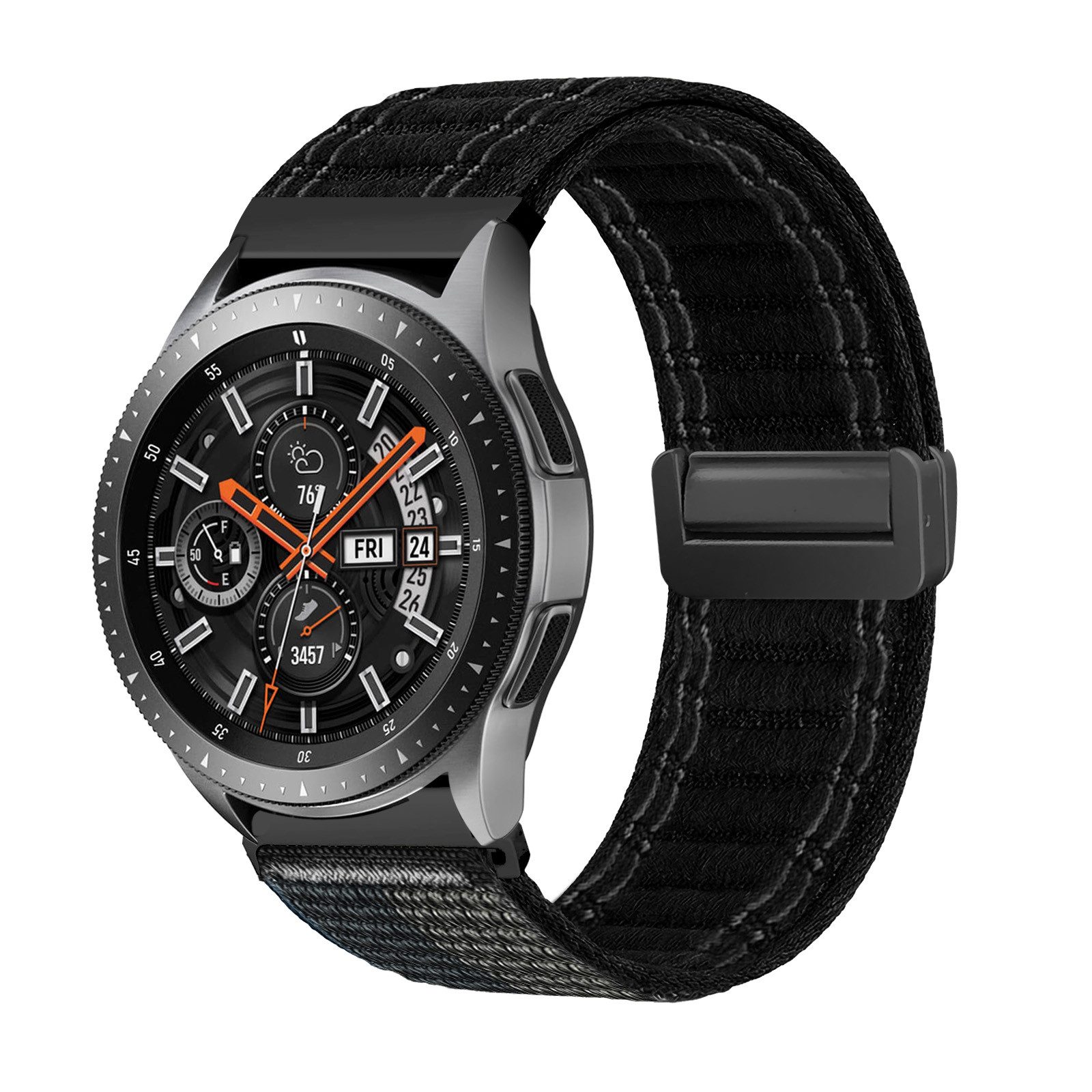 Tec-Expert Smartwatch-Armband für Samsung Galaxy Watch (2018) 46 mm Armband Ersatz Wechsel Band, Nylon Textil mit Magnetverschluss, stufenlos Verstellbar atmungsaktiv