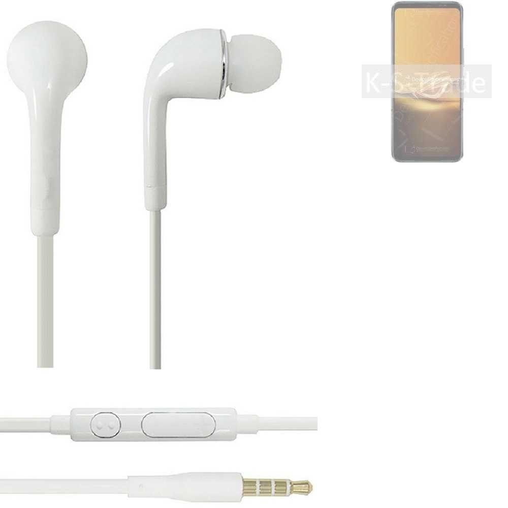 (Kopfhörer mit Asus ROG K-S-Trade 3,5mm) u Mikrofon In-Ear-Kopfhörer Lautstärkeregler für 6D Phone weiß Headset