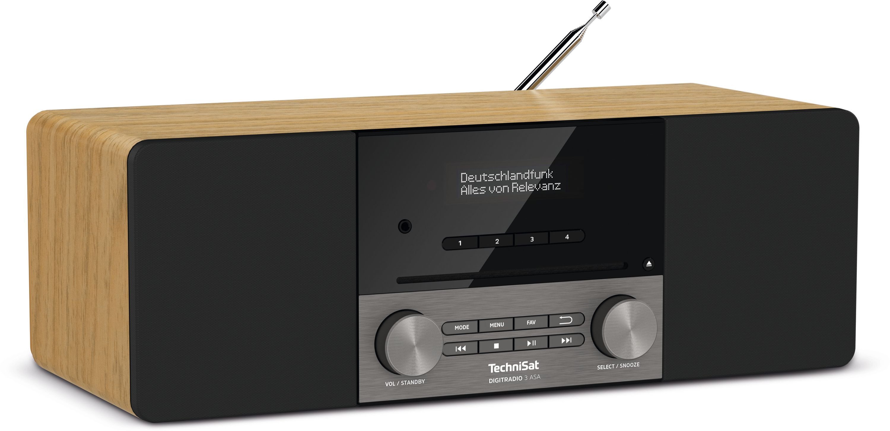 TechniSat DIGITRADIO 3 ASA Digitalradio (DAB) (Digitalradio (DAB), FM-Tuner mit RDS, 20 W, Automatic Safety Alert, CD-Resume, Bluetooth, ELAC-Sound)