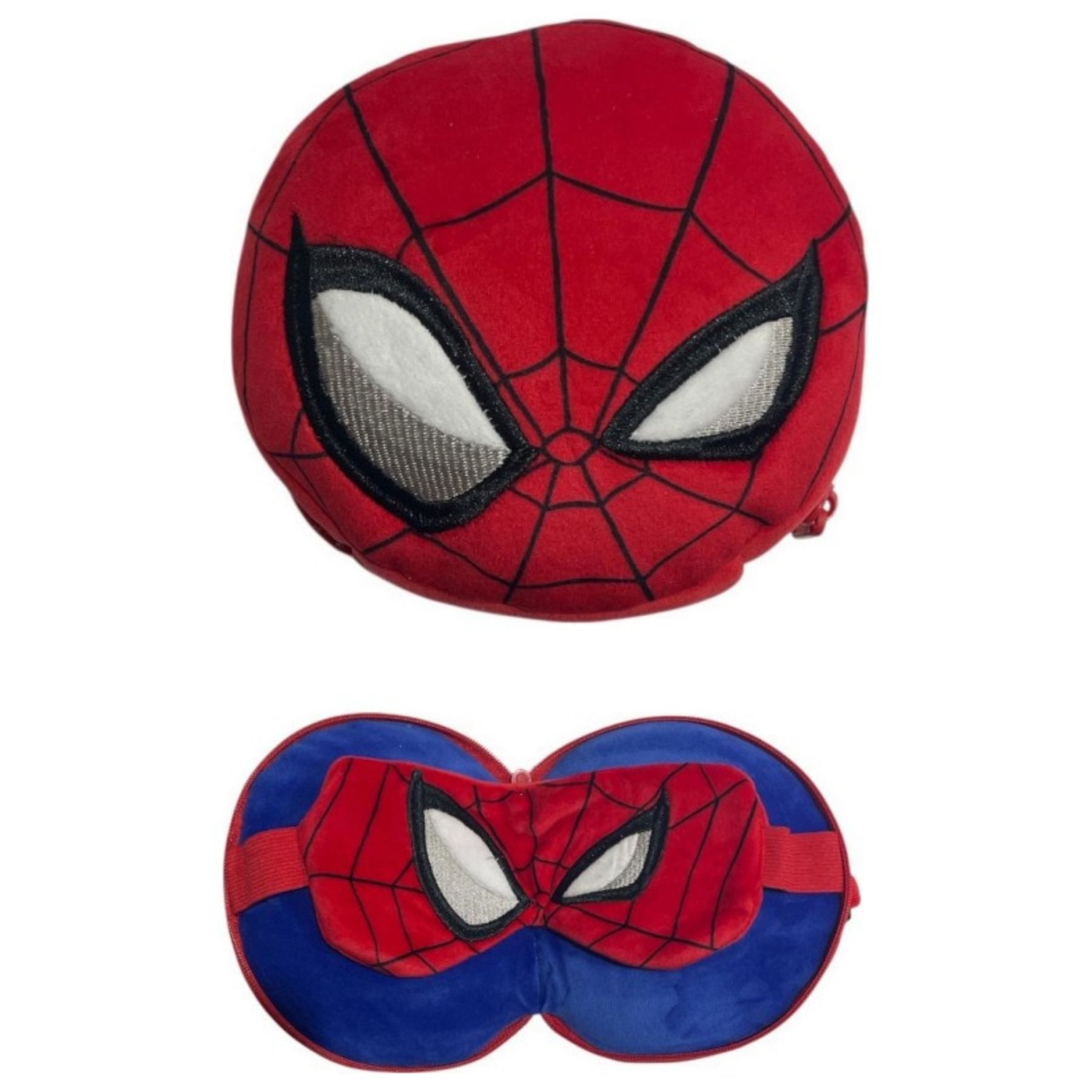 Spiderman Reisekissen Reisekopfkissen mit Schlafmaske für Kinder und Erwachsene, 2-tlg.