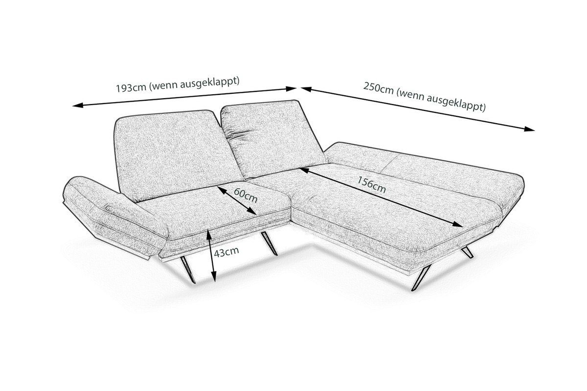 Sofa NINO von KAWOLA - Maße