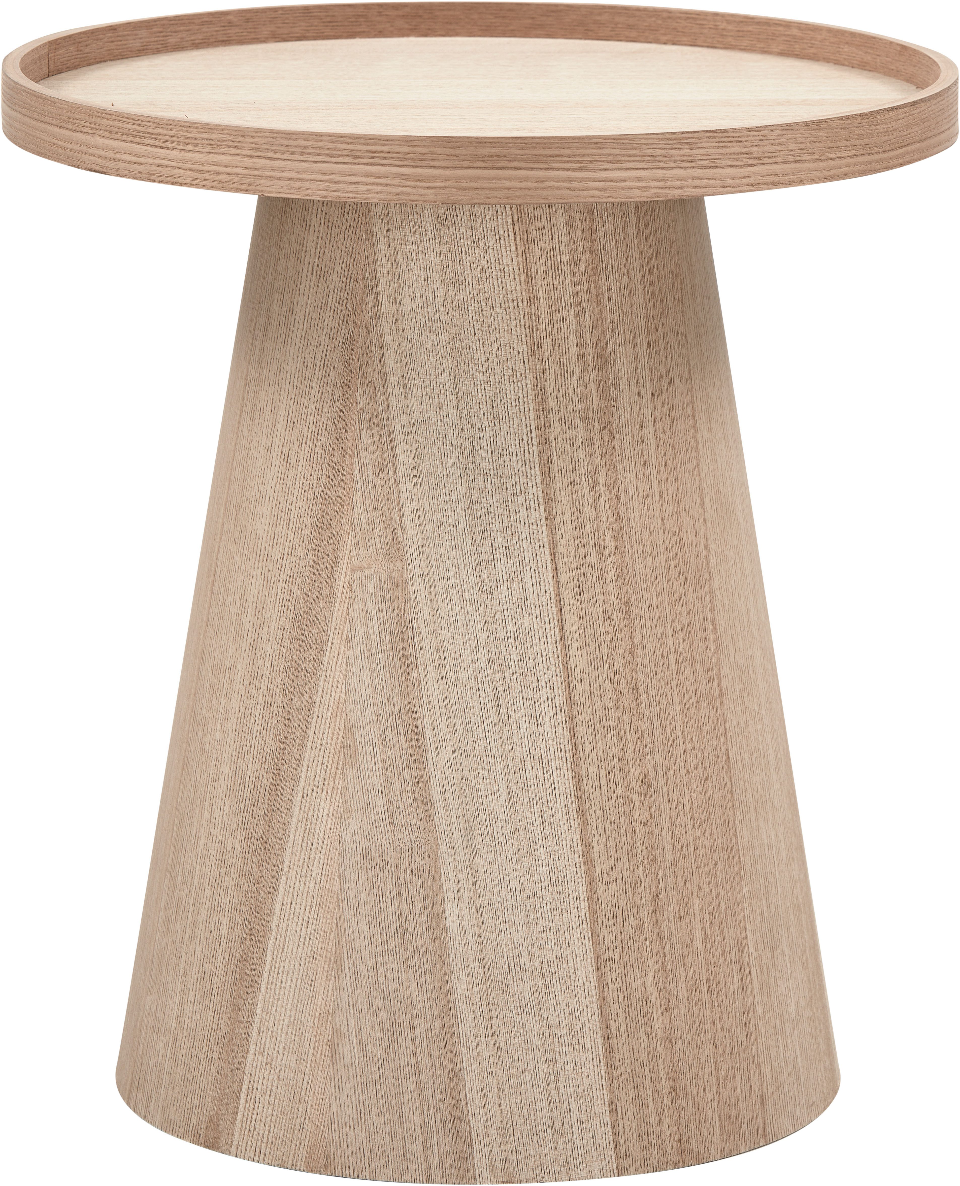 WOOOD Beistelltisch Maud aus lackiertem MDF mit konischem Standfuß Ø45x50 cm, Tragkraft 15 kg, glatte Oberfläche durch Pressholzfaserplatte