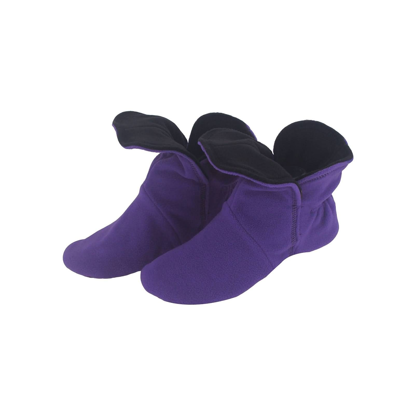 RAIKOU Hausstiefel Hüttenschuhe Stoppersocken (aus Herren Hausschuh Sohle und Fleece Lila/Schwarz Rutschfester und mit Kinder  Super Damen Hell für Miro ABS Flauschige)