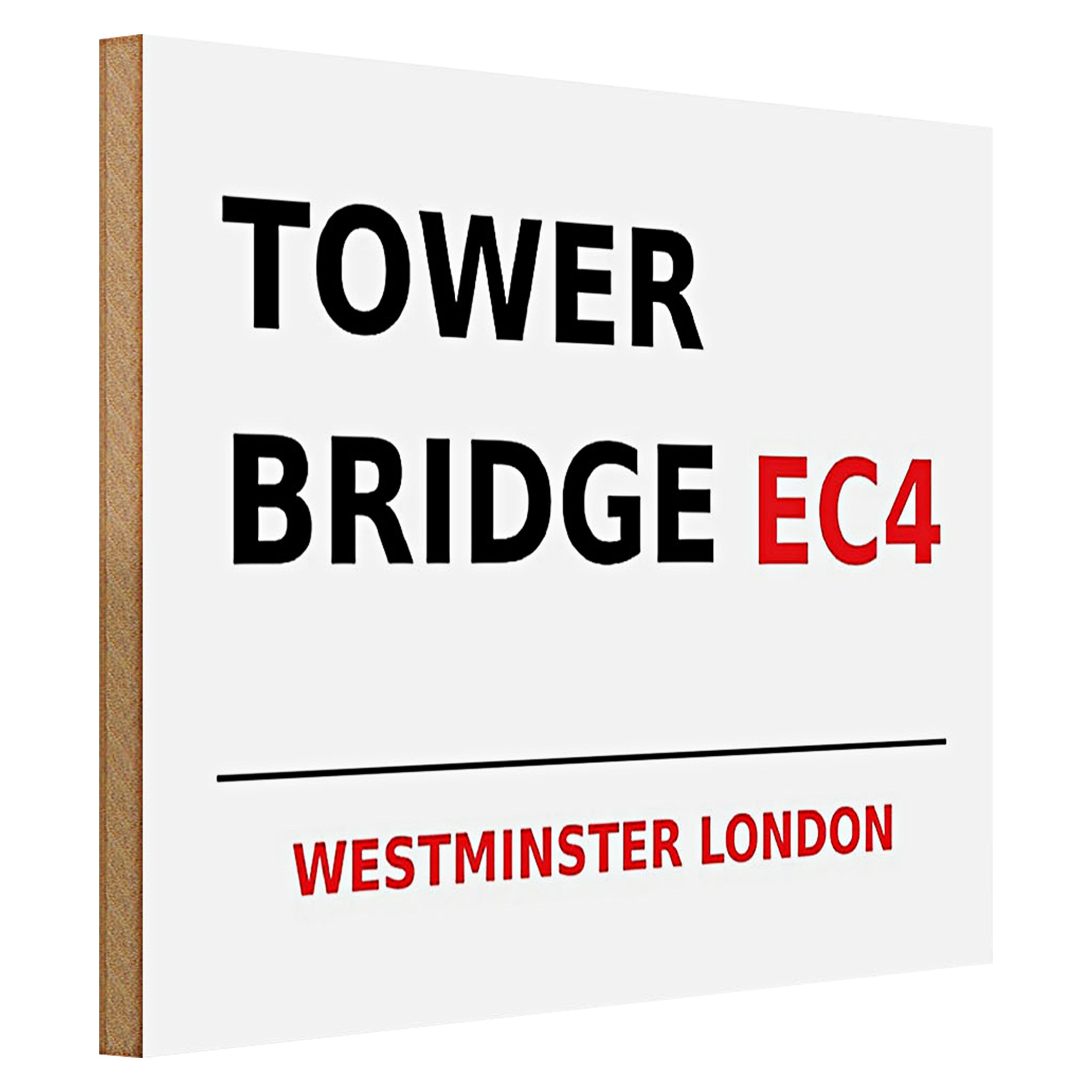 Roomando Holzbild London 40x30cm Westminster Tower Bridge EC4