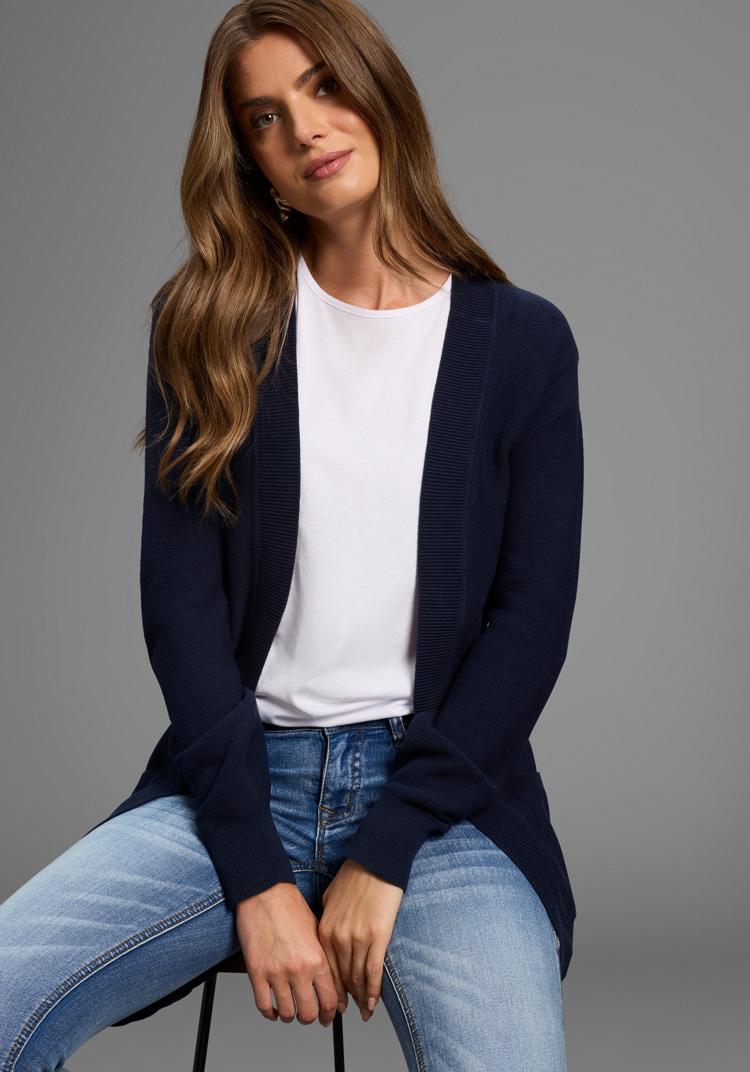 Laura Scott Strickjacke Feinstrick - perfekt für den Übergang im Ottoman Ri günstig online kaufen