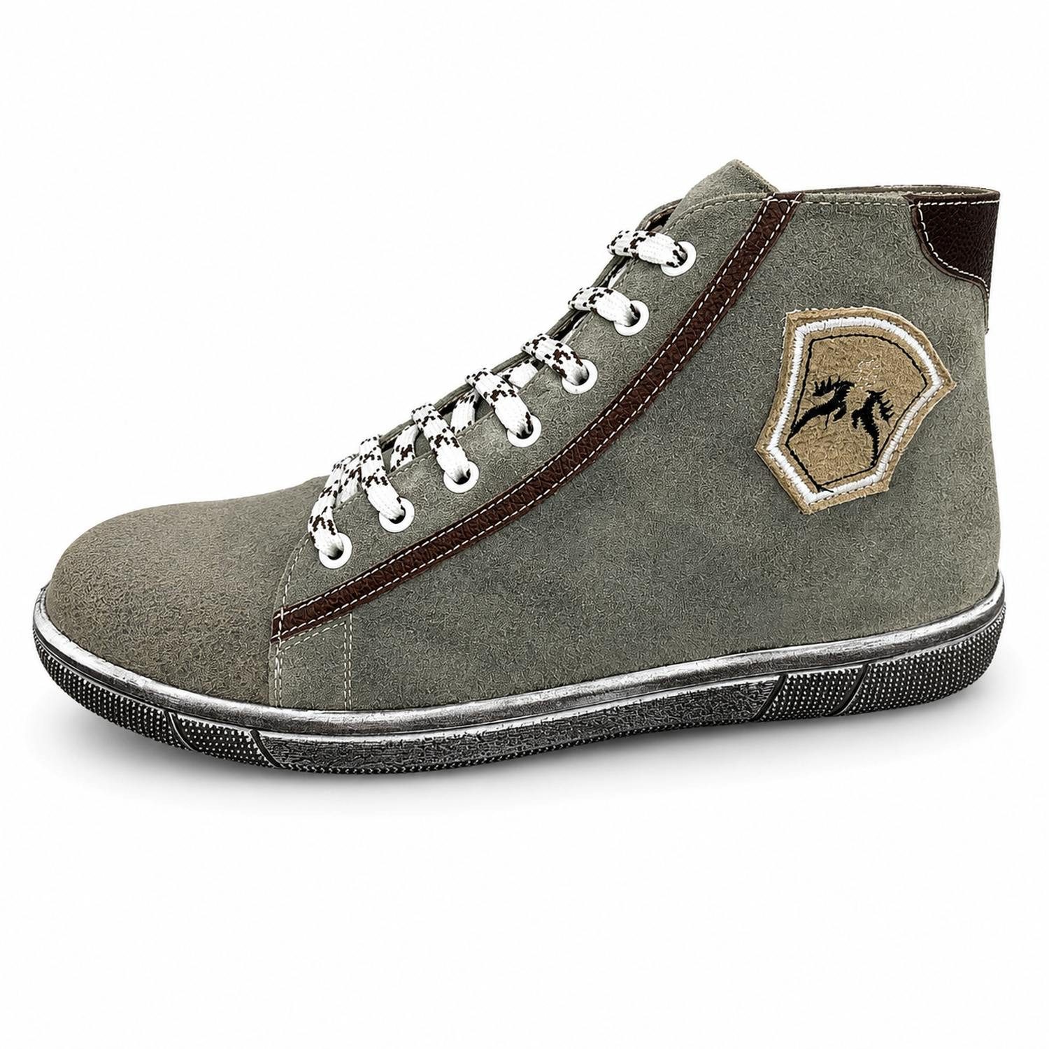 Maddox Herren Leder Trachtenschuhe "Marinus", Stein Grau Sneaker