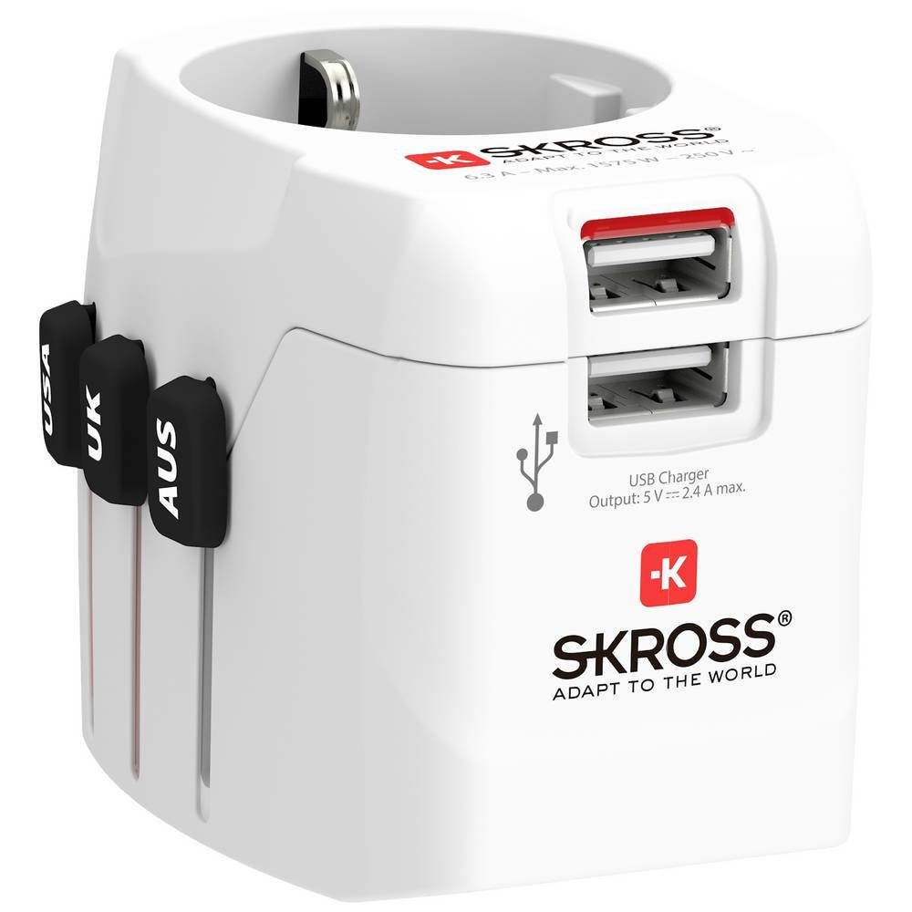 SKROSS Weltreiseadapter World Adapter Pro Light USB - World 1302470 Reiseadapter