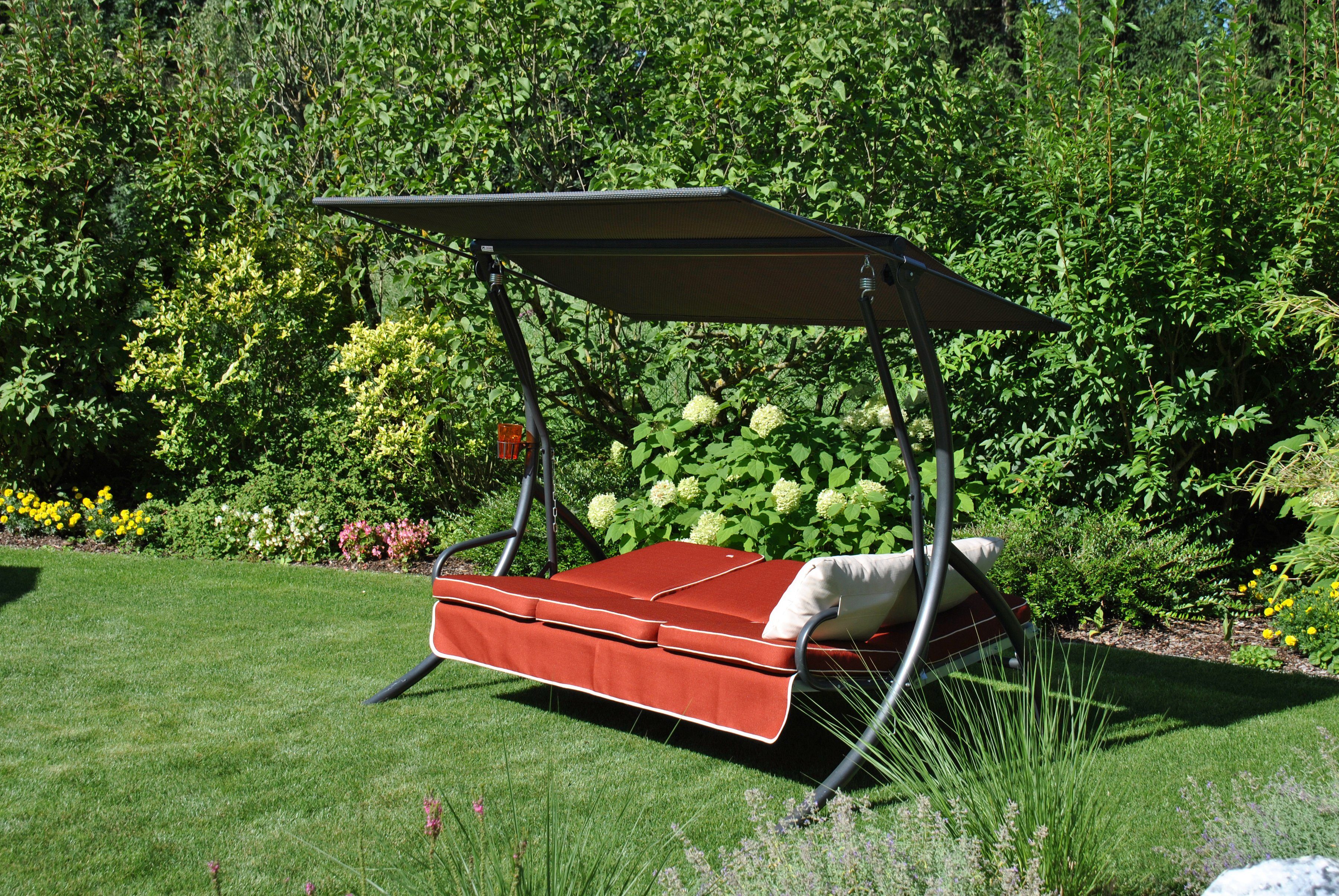 Angerer Freizeitmöbel Hollywoodschaukel Primero Style, 3-Sitzer, Bettfunktion, inkl. Auflagen und Zierkissen