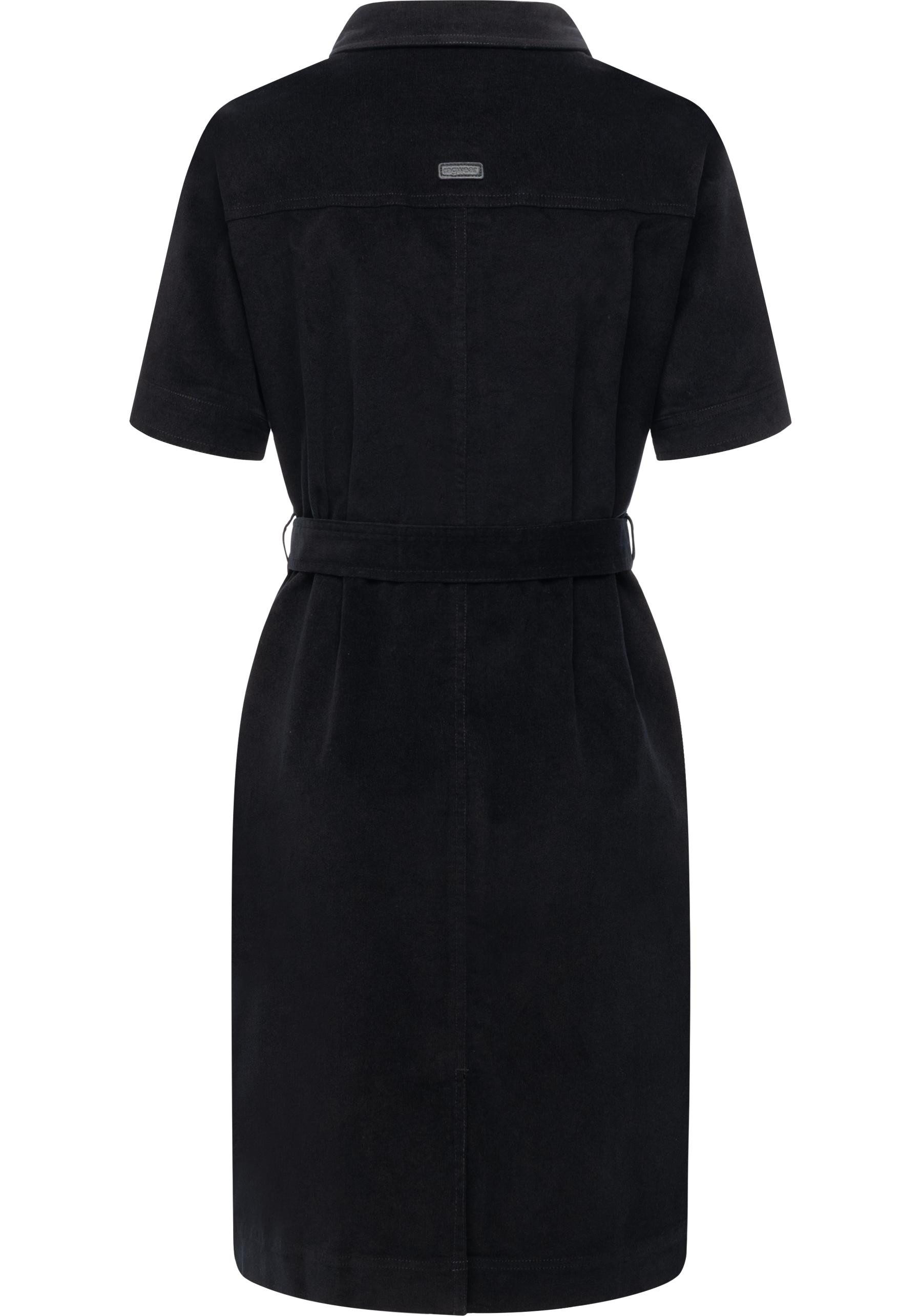 Ragwear Cordkleid Rozyna Cordy YOUMODO Kurzärmliges Kordkleid mit Hemdkragen
