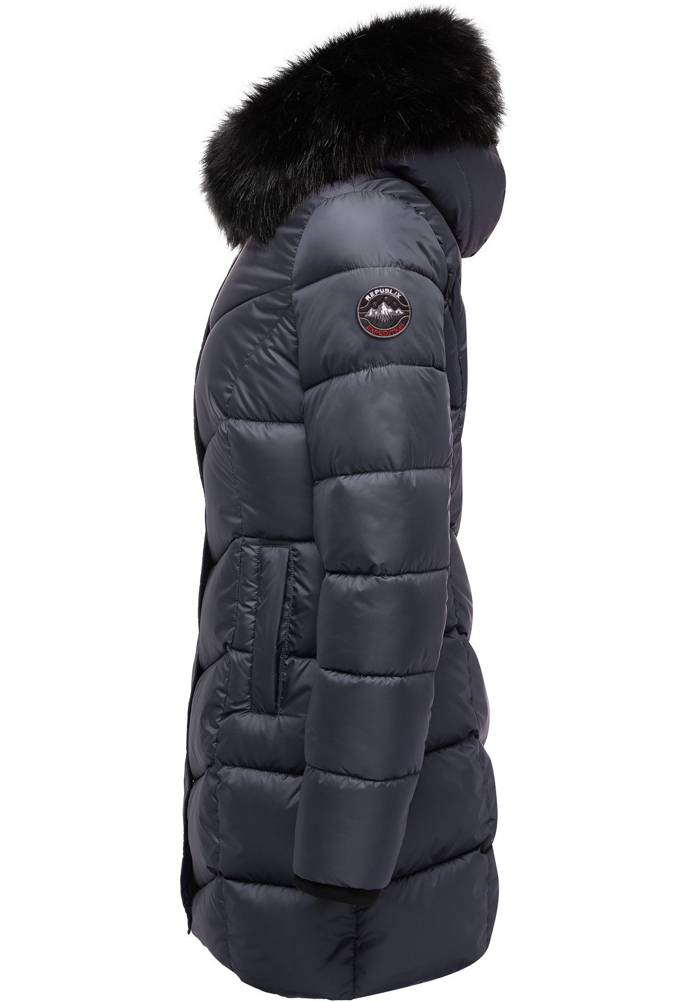 REPUBLIX Winterjacke ANAYA Damen Gefütterte Dicke Glanz Winter Jacke Mantel Parka mit Kapuze