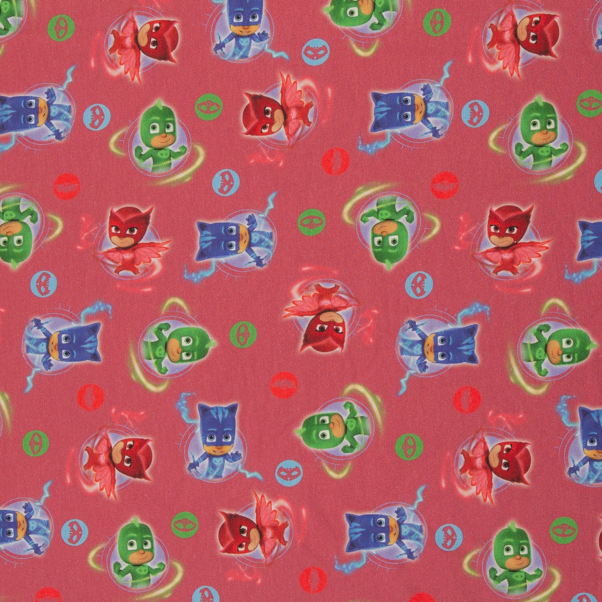 larissastoffe Stoff Lizenzstoff Swafing Sweatstoff French Terry PJ Masks - Pyjamahelden, Meterware, 50 cm x 160 cm überbreit