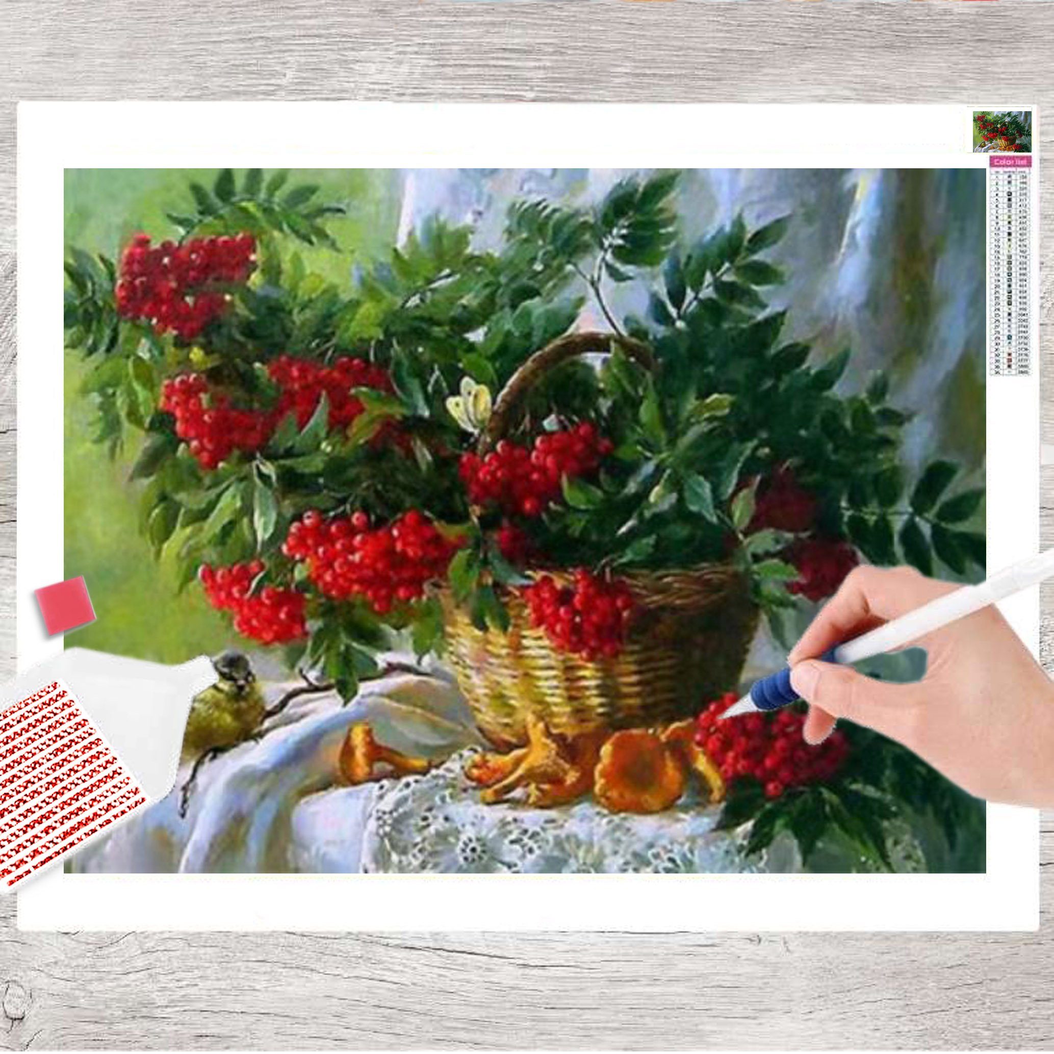Kreativset GOLDEN Diamond Painting zubehör bilder Weihnachten(Blumenkorb)
