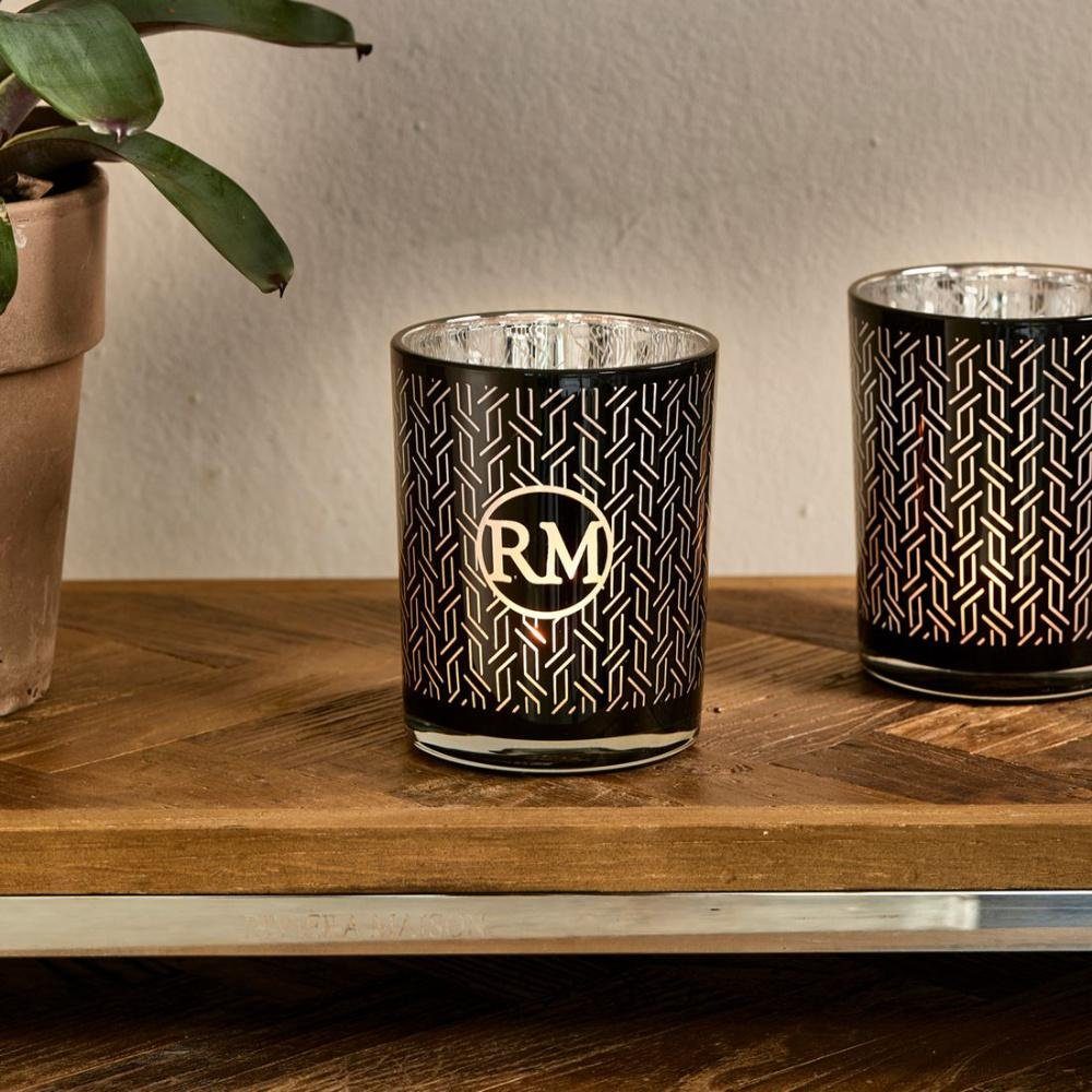 Schwarz Maison Rivièra Teelichthalter RM black (12,5cm) Kerzenhalter Button