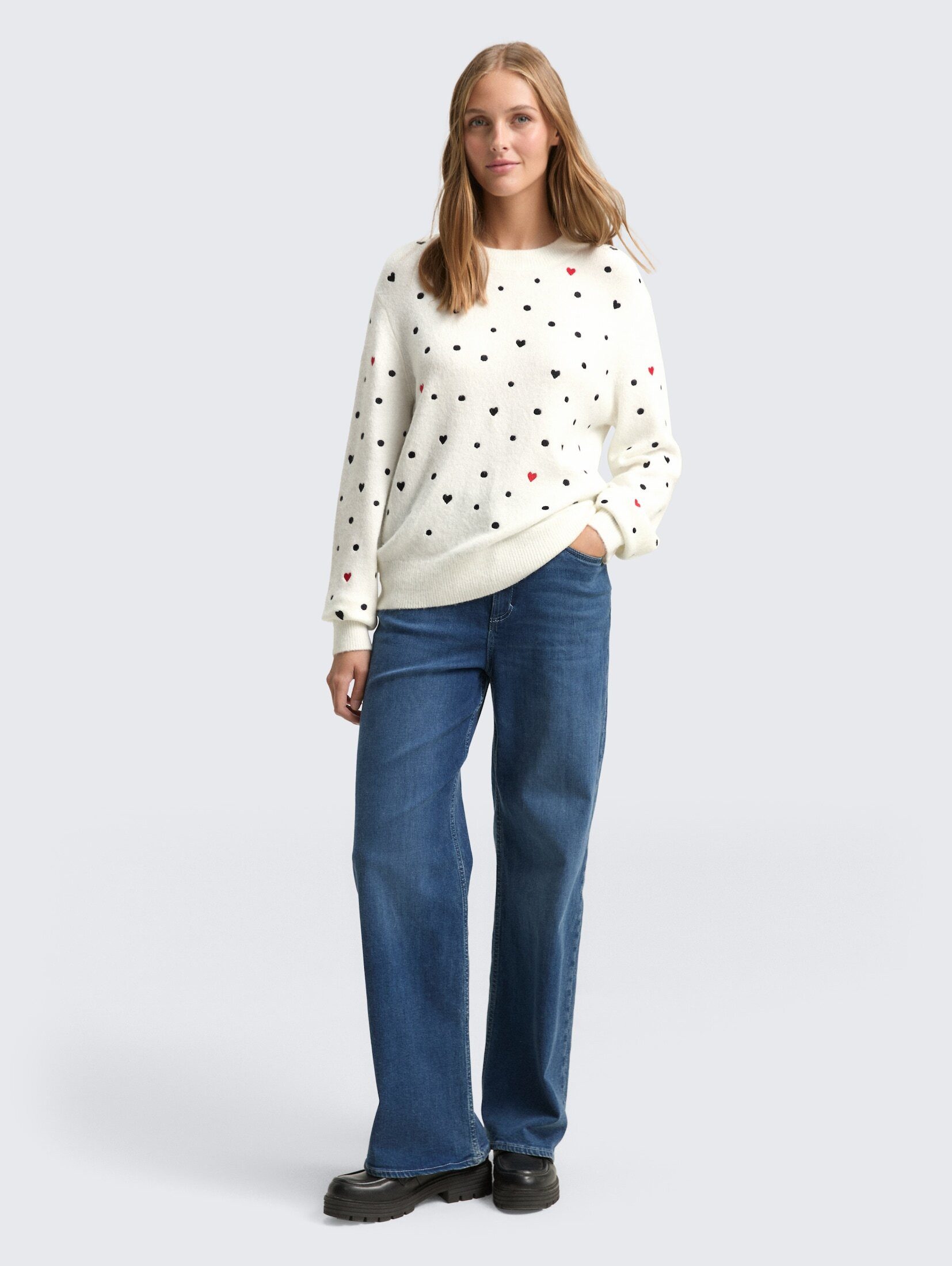 TOM TAILOR Denim Strickpullover Pullover & Strickjacken Relaxed Fit Strickpullover mit Stickereien
