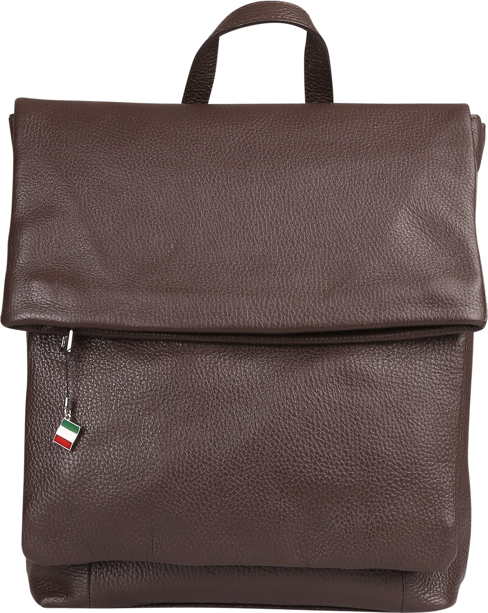 FLORENCE Cityrucksack Florence Rucksack Damen Echtleder, Damen Leder Cityrucksack, dunkelbraun ca. 32cm