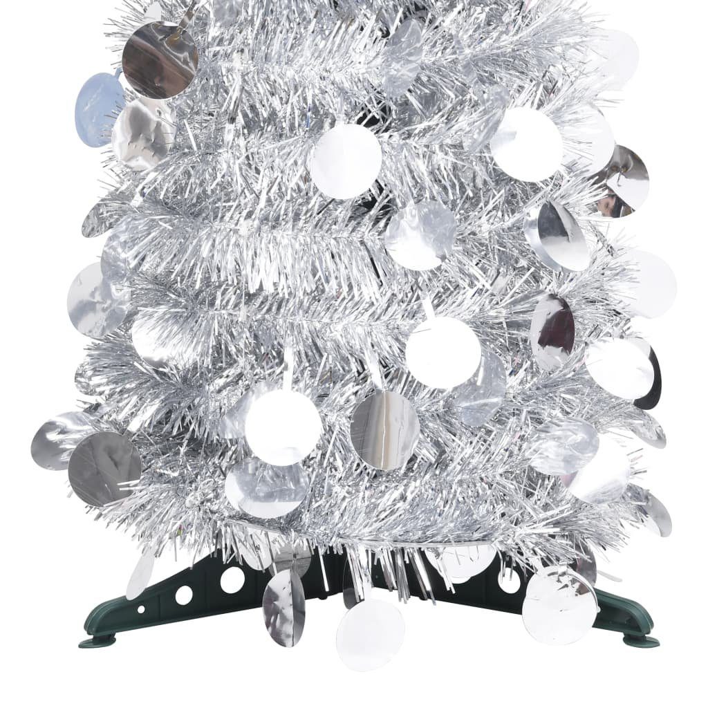 furnicato Künstlicher Weihnachtsbaum Pop-Up-Weihnachtsbaum 120 Künstlicher PET Silber cm