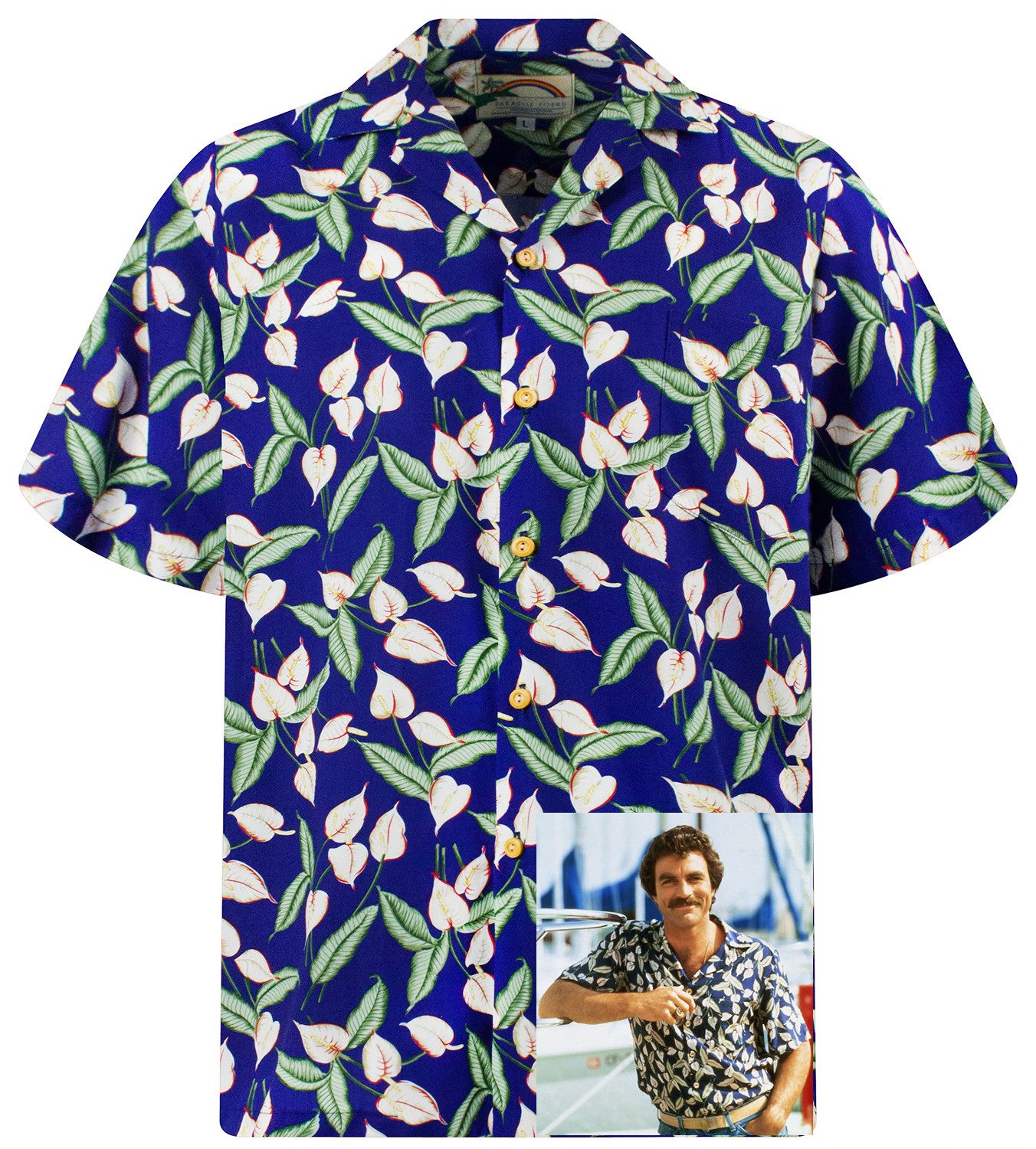 Paradise Found Hawaiihemd Tom Selleck Green Leaves Original Hawaiihemd Herr günstig online kaufen