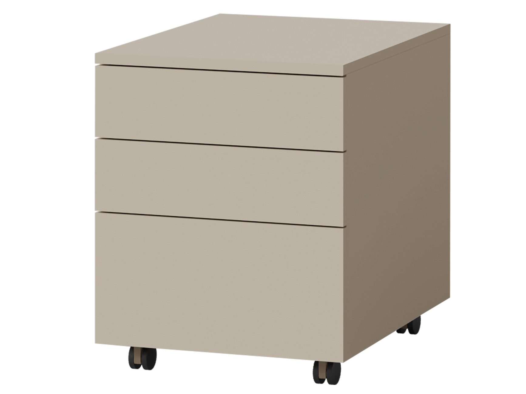 Beautysofa Rollcontainer LARGO mit 3 Schubladen, (Bürocontainer in Kaschmir, Modernes Kaschmir-Design), Push-to-Open, Rollen