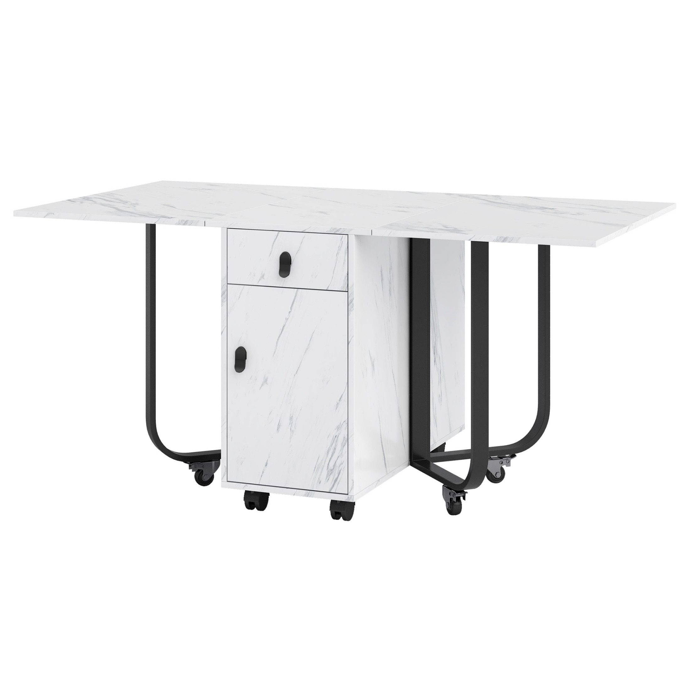 autolock Esstisch Klapptisch Küchentisch mit Aufschrank, 2-Schubladen, Riem günstig online kaufen