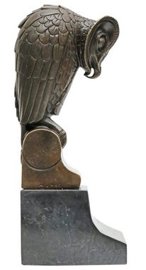Aubaho Buchstütze Bronzeskulptur Bronze Figur Buchstütze Bronzefigur Eule Skulptur Antik