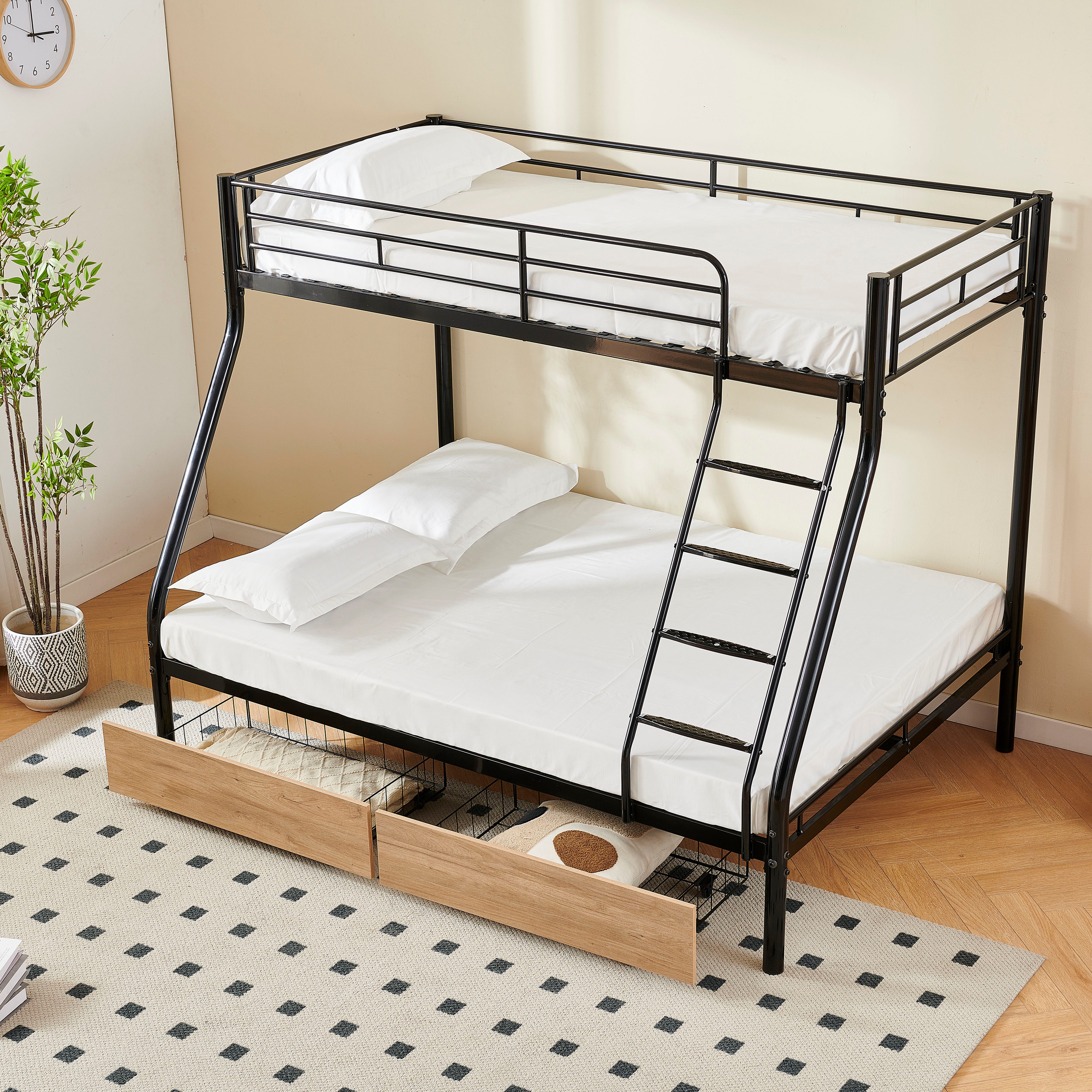 Odikalo Etagenbett Hochbett Metallbett Stauraum Leiter günstig online kaufen