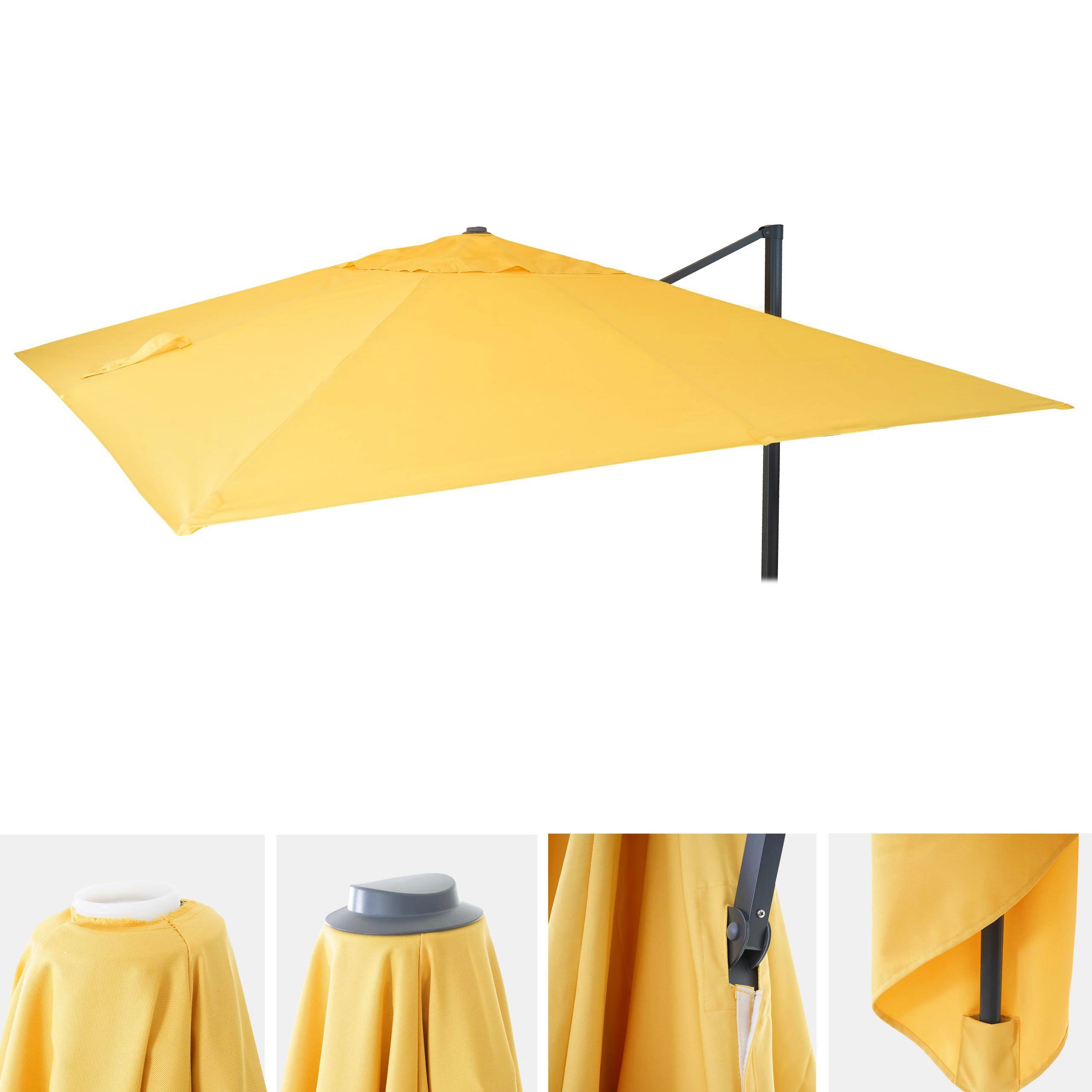 MCW Ampelschirmbespannung MCW-A96, 295x295 cm, Ø 424 cm, Mit Luftzirkulationshaube zur besseren Wärmeregulierung