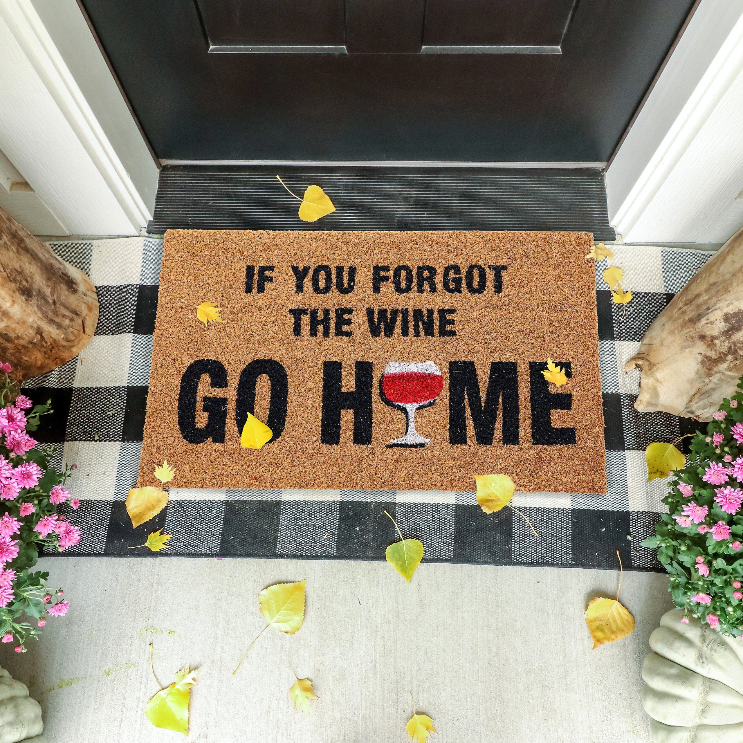 relaxdays Fußmatte Kokos Fußmatte Wein, Höhe: 15 mm günstig online kaufen