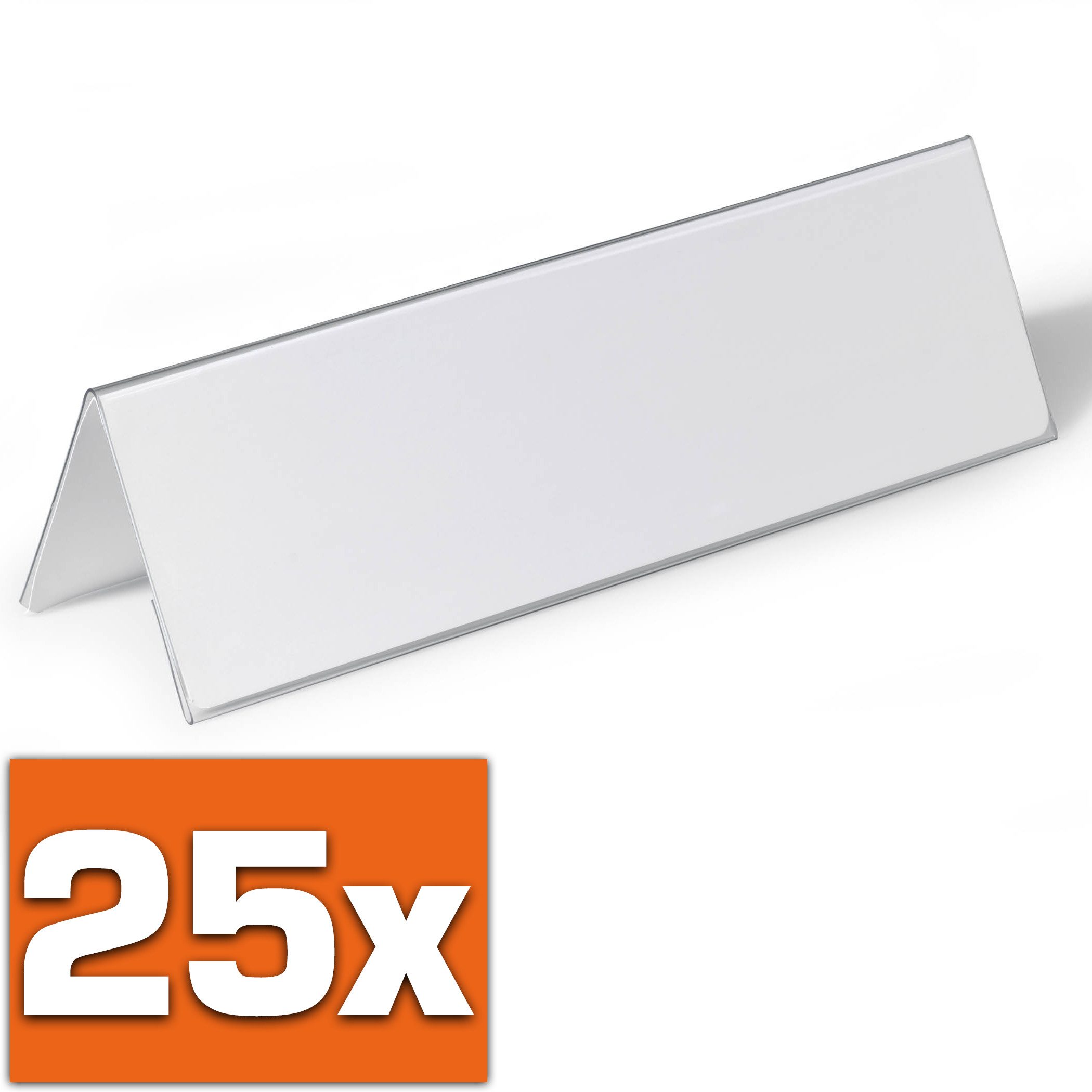 DURABLE Klemmtafel Durable Tischnamensschild 105/210 x 297 mm Schild m. Rahmen 25 Stück 8, Durable 805319 Tischnamensschild, 25 Stück, 105/210x297 mm, transparen