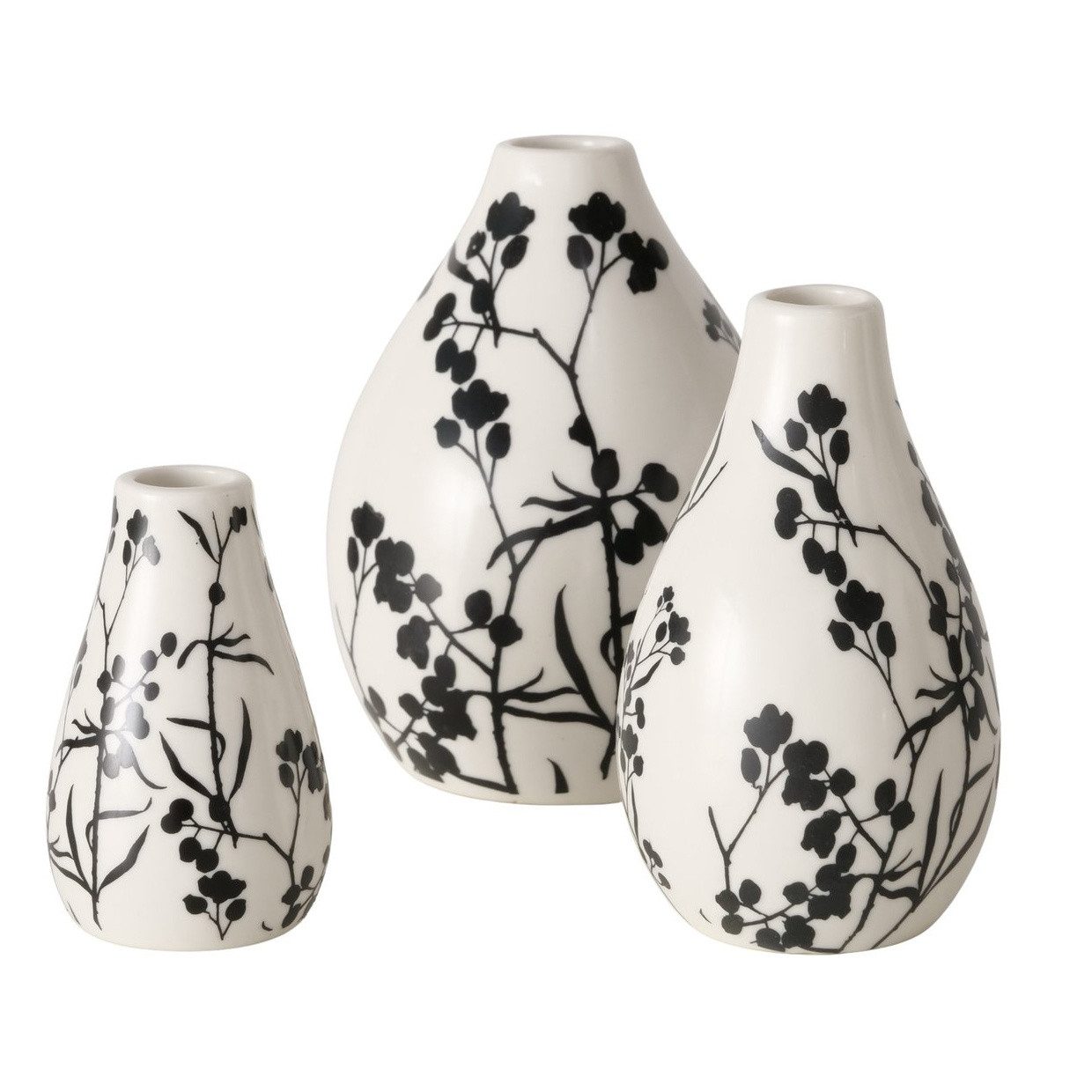 BOLTZE GRUPPE Dekovase Vase BERRIES, 12 cm, handbemalt, 3er-Set