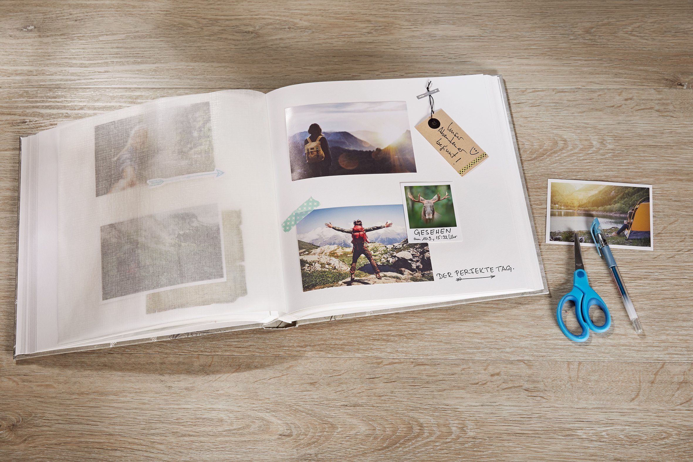 Walther Design Fotoalbum Fun 30 x 30 cm, buchgebundenes Album, Papiereinband, quadratischer Bildausschnitt