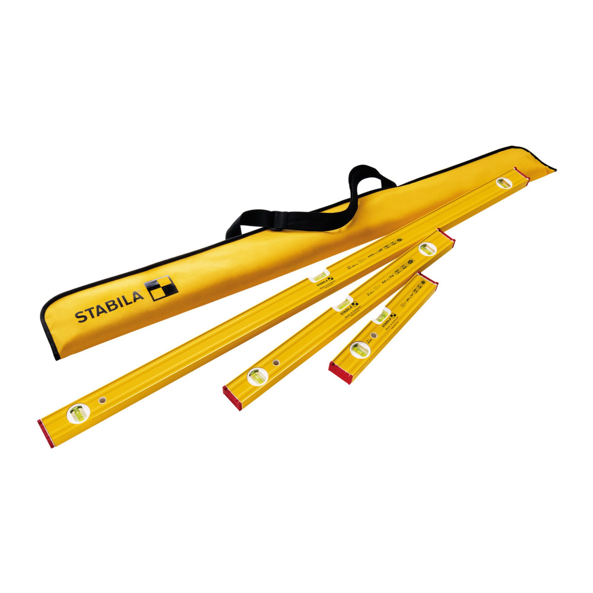 Stabila Wasserwaage STABILA PRO SET 80 AS, 4-teiliges Wasserwaagen-Set: 120 cm / 60 cm / 3