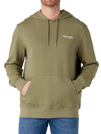 Wrangler Kapuzensweatshirt Regular Fit - Logo Hoodie Deep Lichen Green