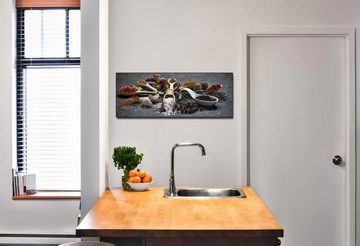 Levandeo® Wandbild, Wandbild 80x30cm Alu Dibond Gewürze Kräuter Küche Küchenbild