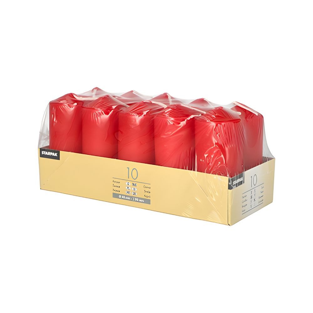 PAPSTAR Stumpenkerze Stumpenkerzen Ø 40 mm, 90 mm rot 10 Stk – Bild 3 von 4