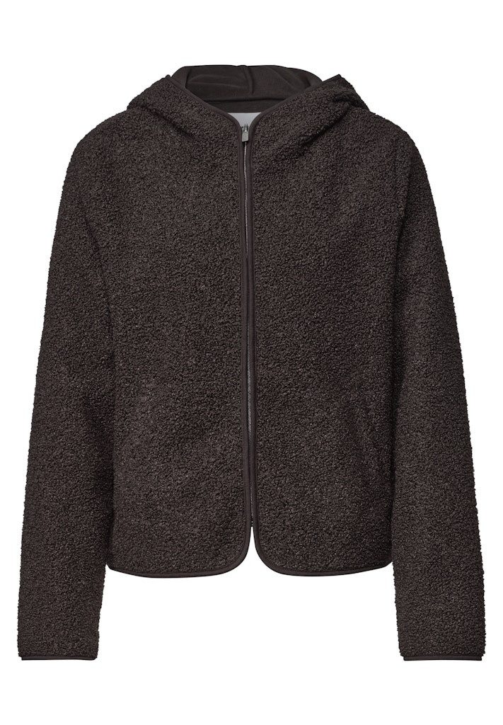 STREET ONE Strickjacke teddy jacket w.hoody