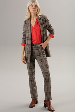Aniston SELECTED Longblazer mit Schulterpolstern und trendy Karo-Muster