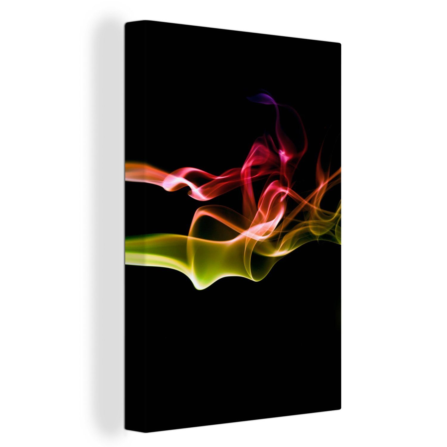 OneMillionCanvasses® Leinwandbild Nahaufnahme eines Wirbels aus farbigem Rauch, (1 St), Leinwandbild fertig bespannt inkl. Zackenaufhänger, Gemälde, 20x30 cm